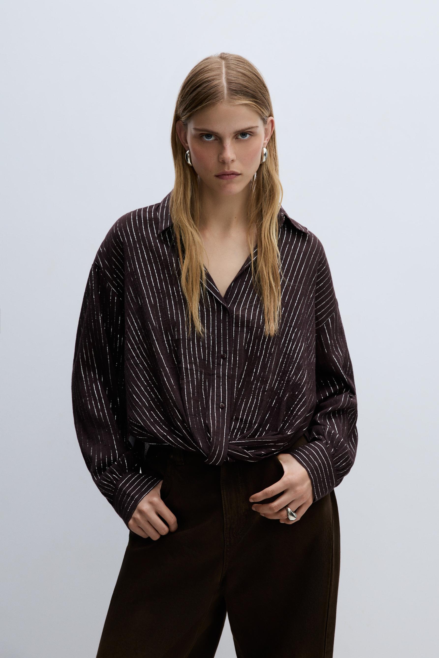 Camisa nudo hilo metalizado