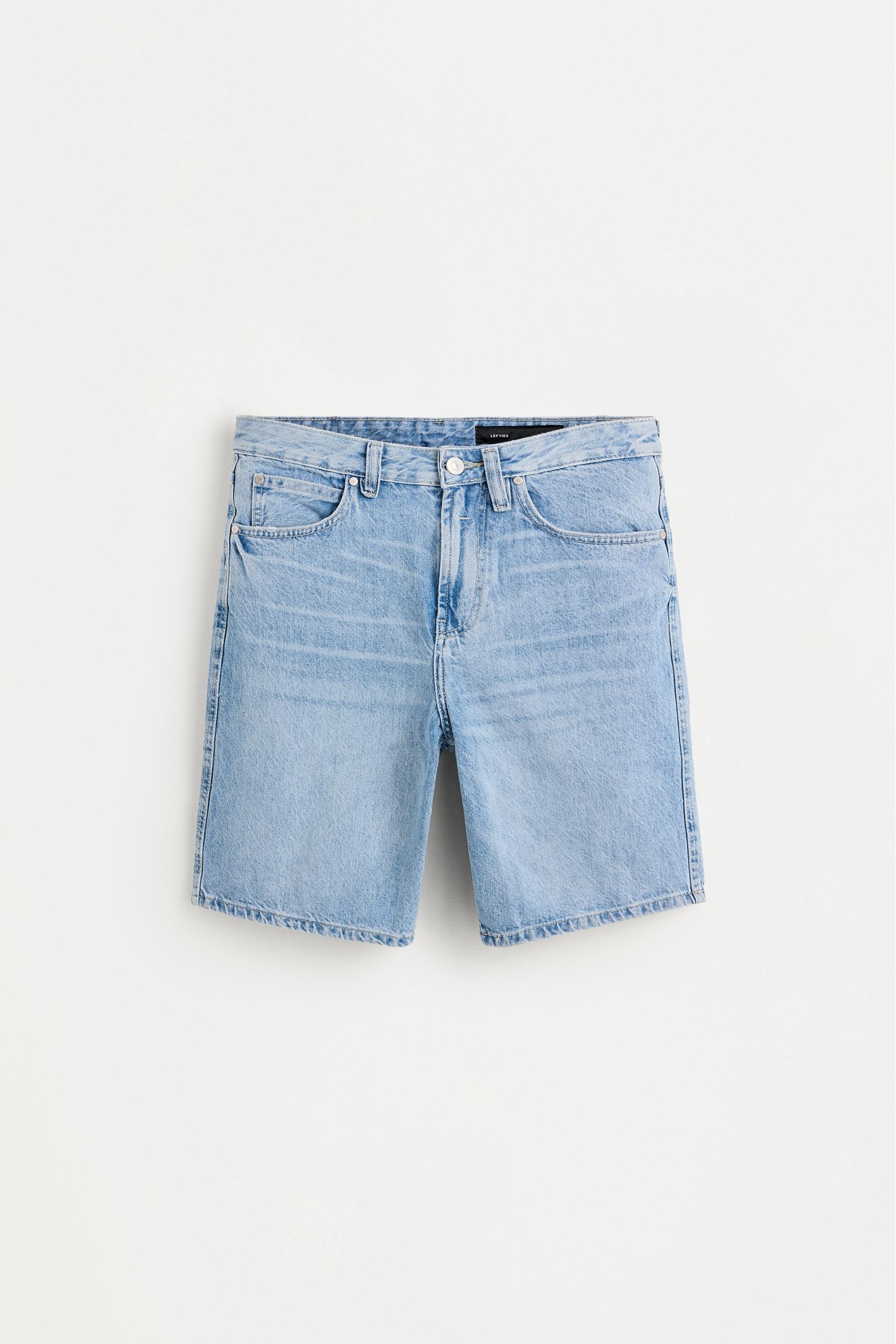 Straight denim Bermuda shorts — SKY BLUE