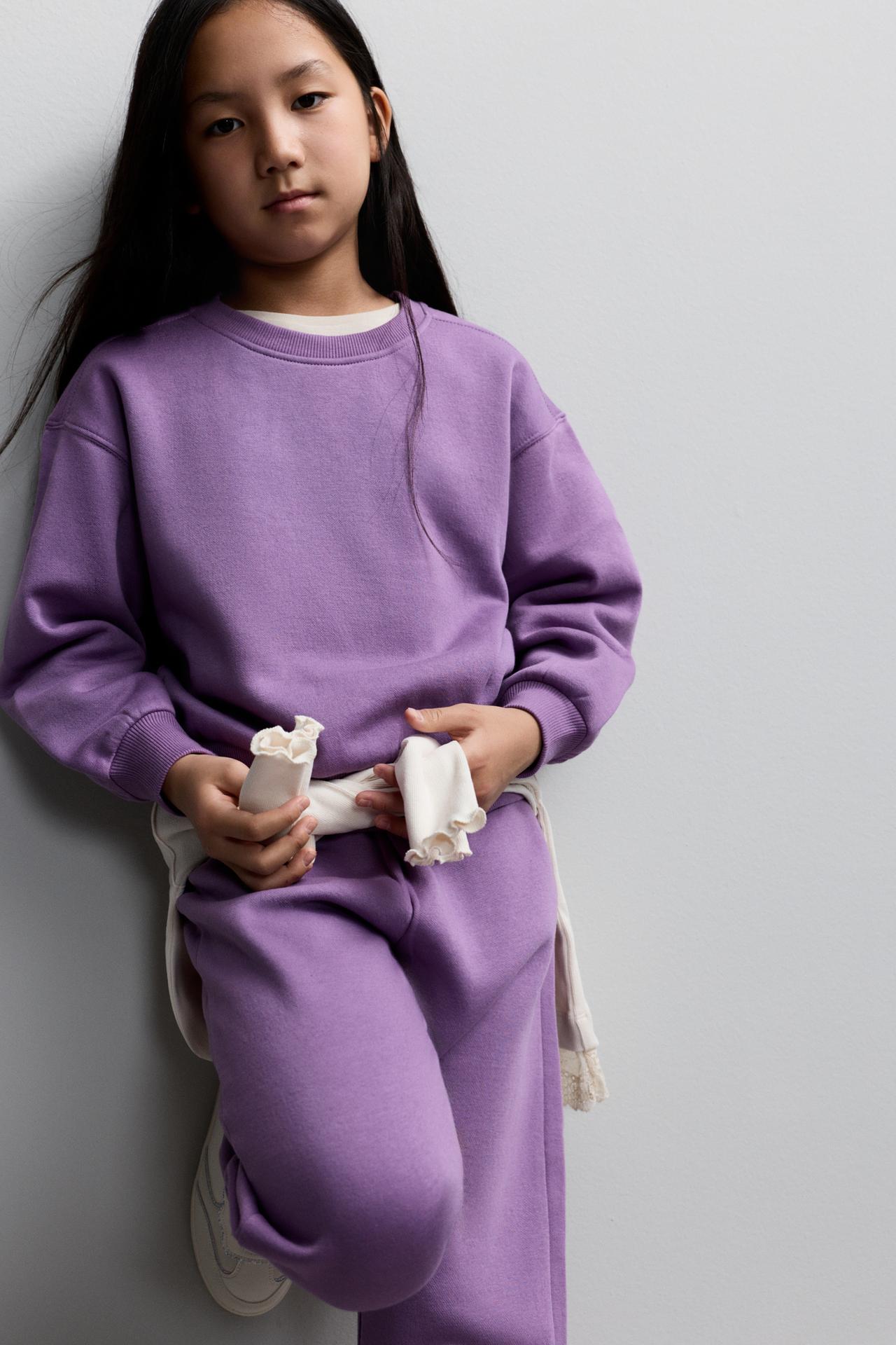 Plain plush sweatshirt — MAUVE PINK