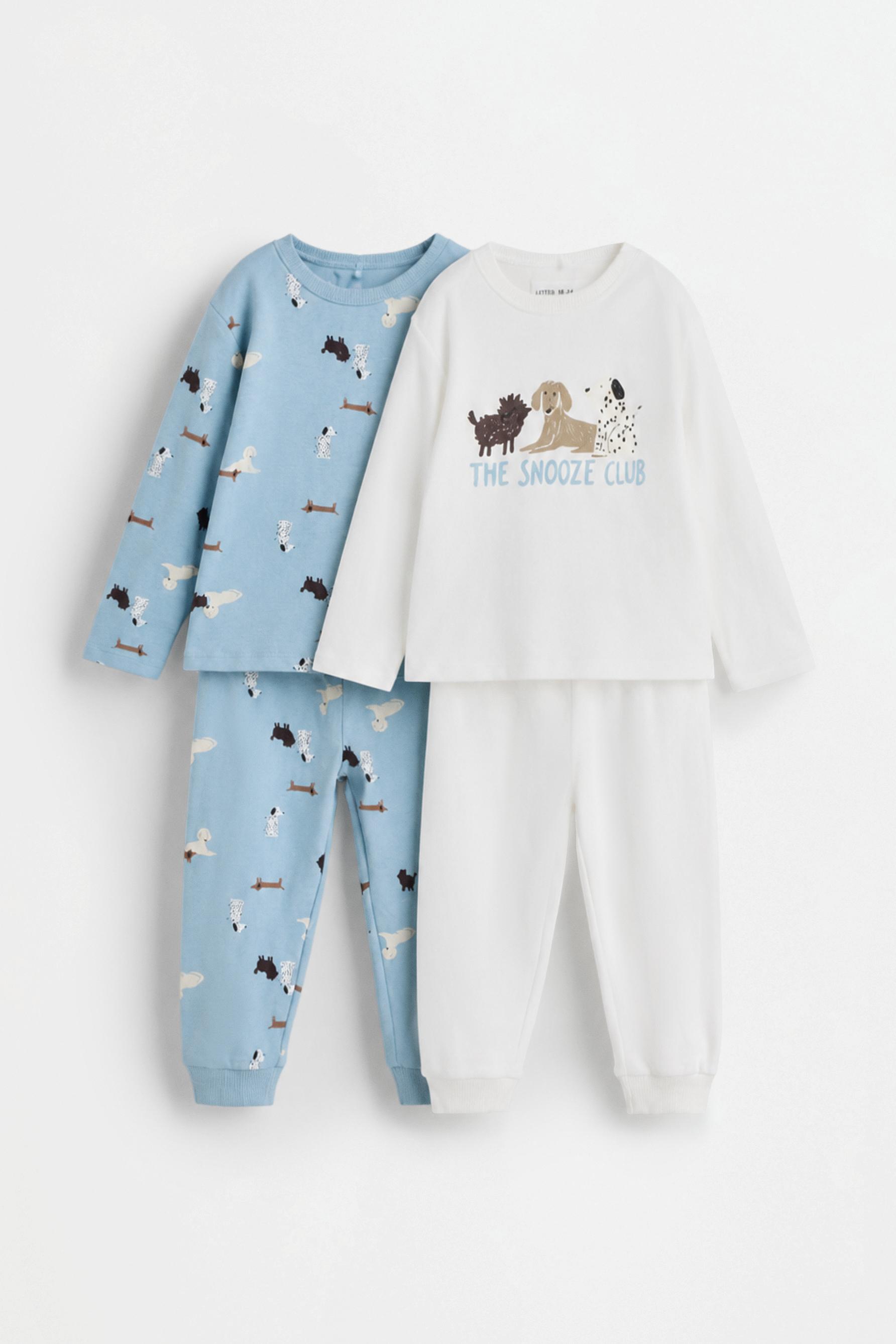 Pack of 2 printed long pyjamas — ECRU