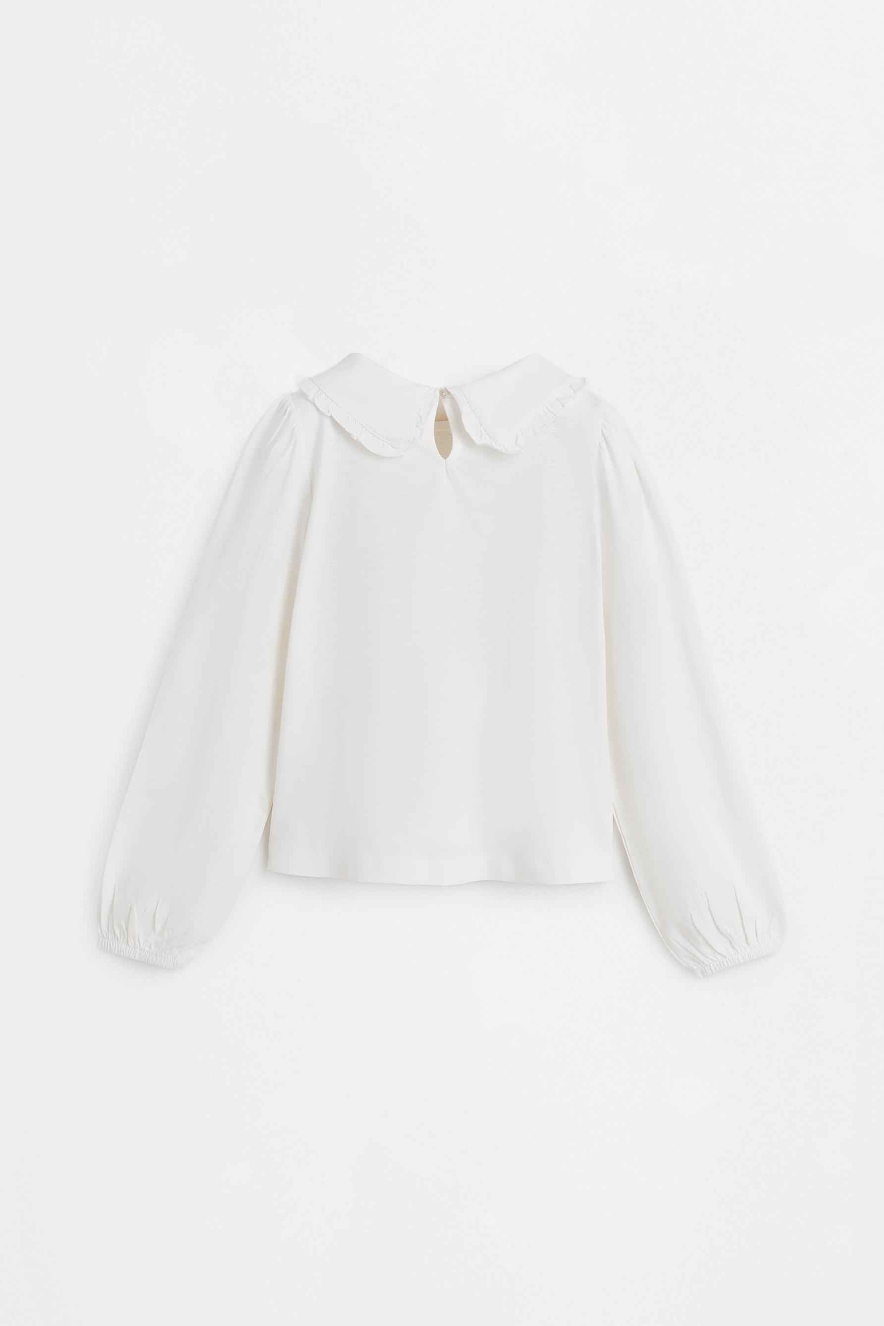 Peter Pan collar T-shirt — OFF WHITE