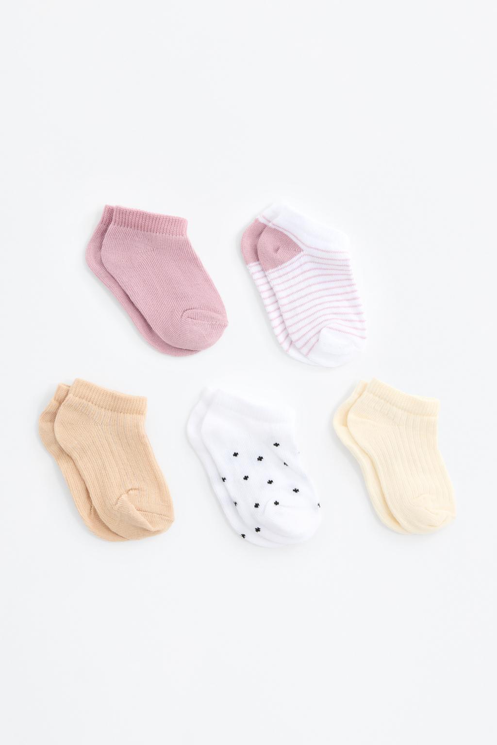 5-pack of contrast ankle socks