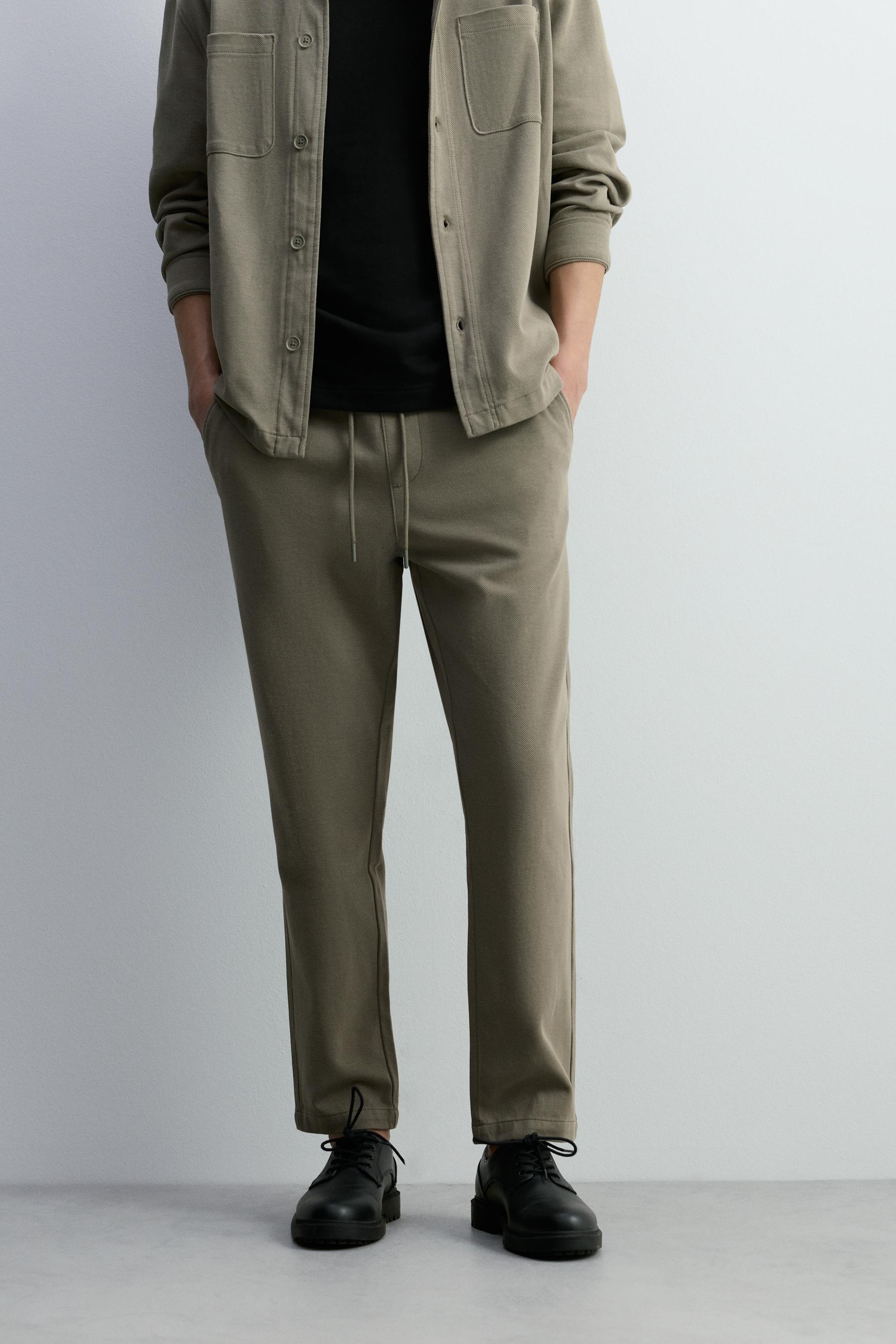 Textured joggers — KHAKI