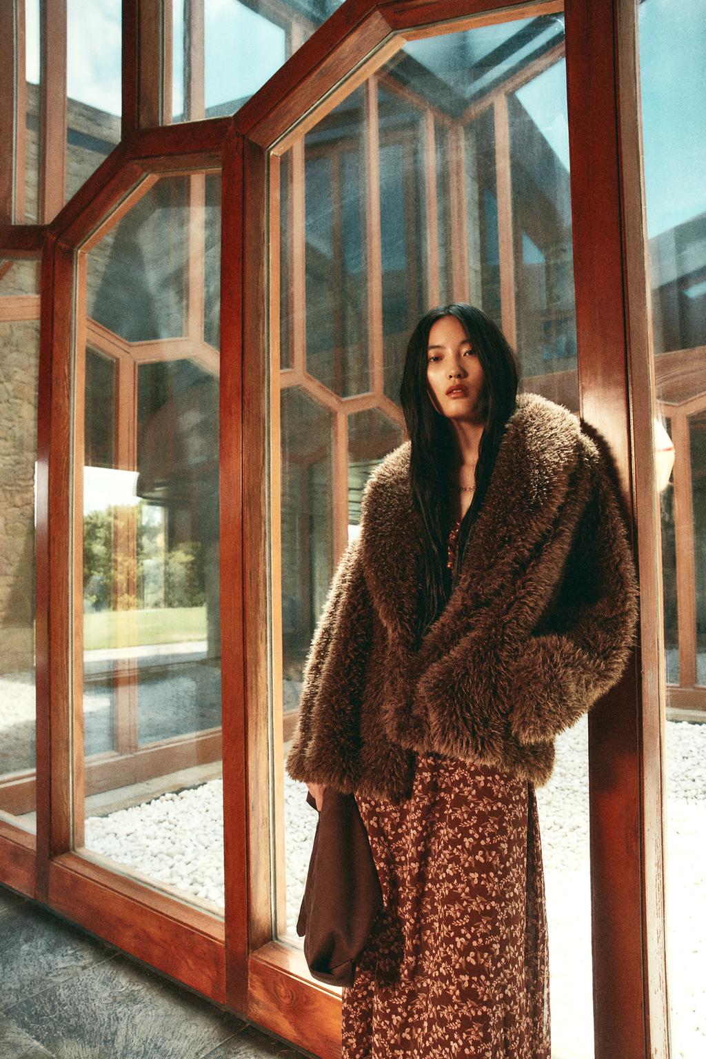 Faux fur coat
