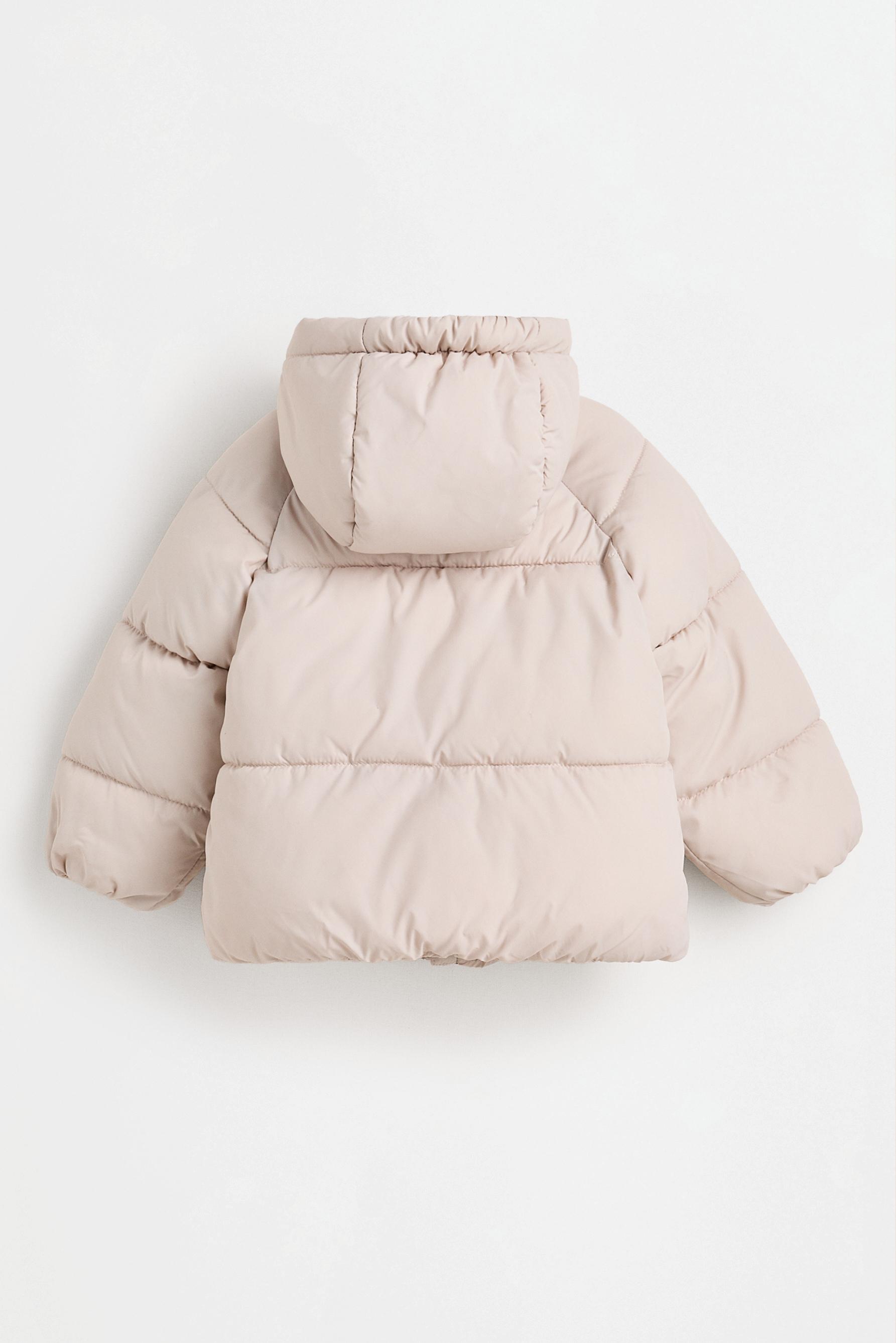 Quilted hooded jacket — BONE WHITE
