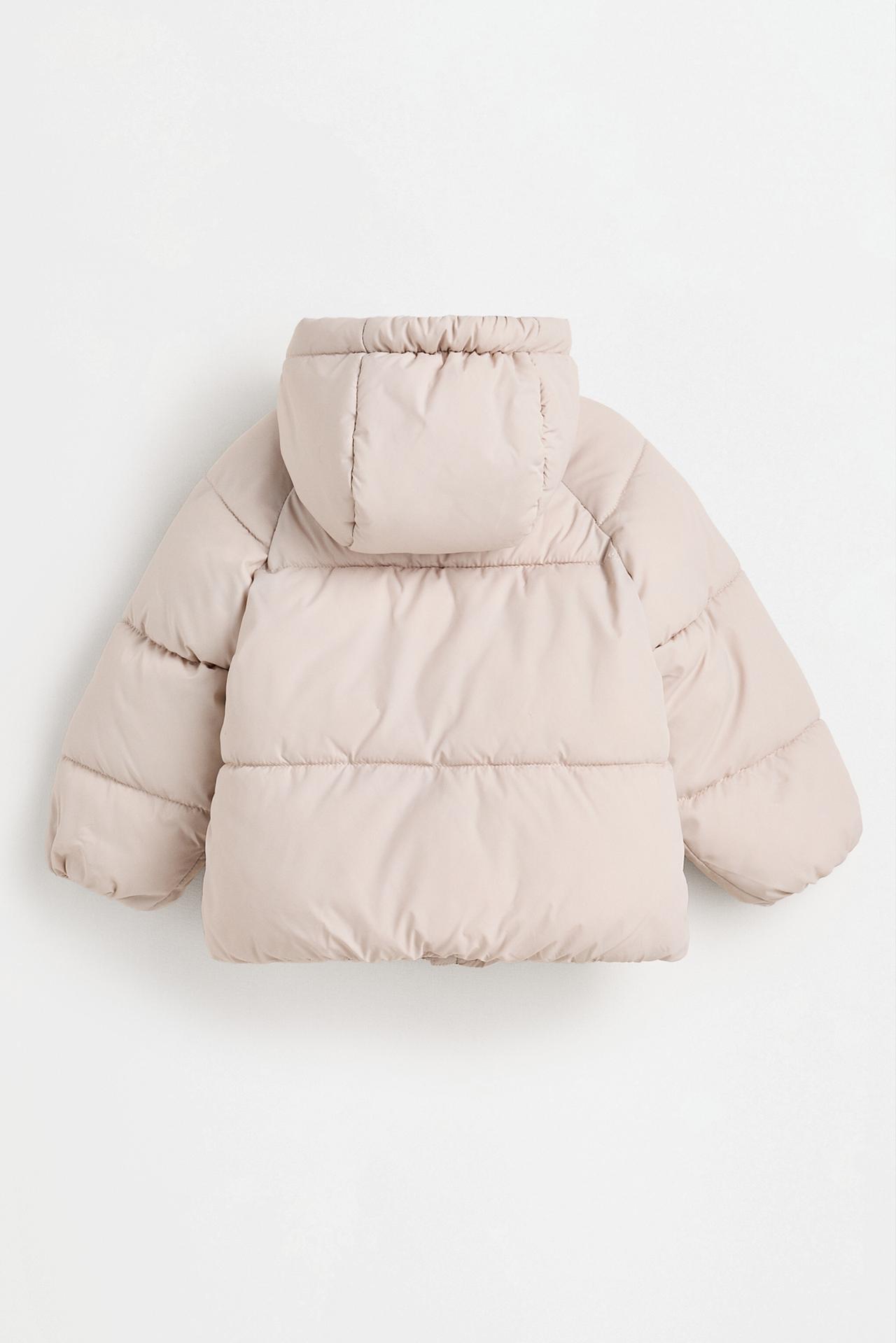 Quilted hooded jacket — BONE WHITE