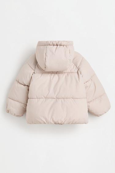 Quilted hooded jacket — BONE WHITE 2