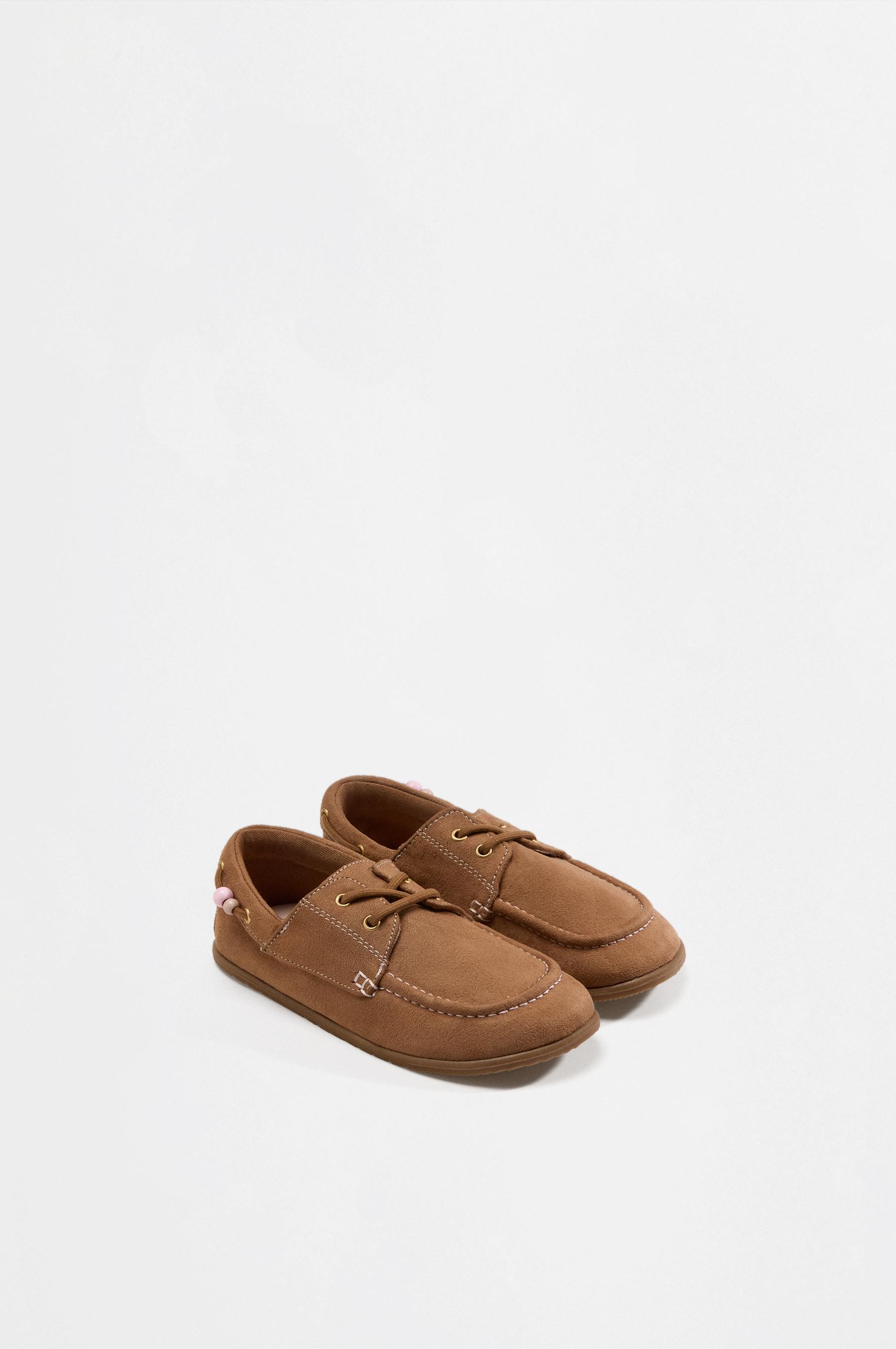 Beaded barefoot loafers — LEATHER