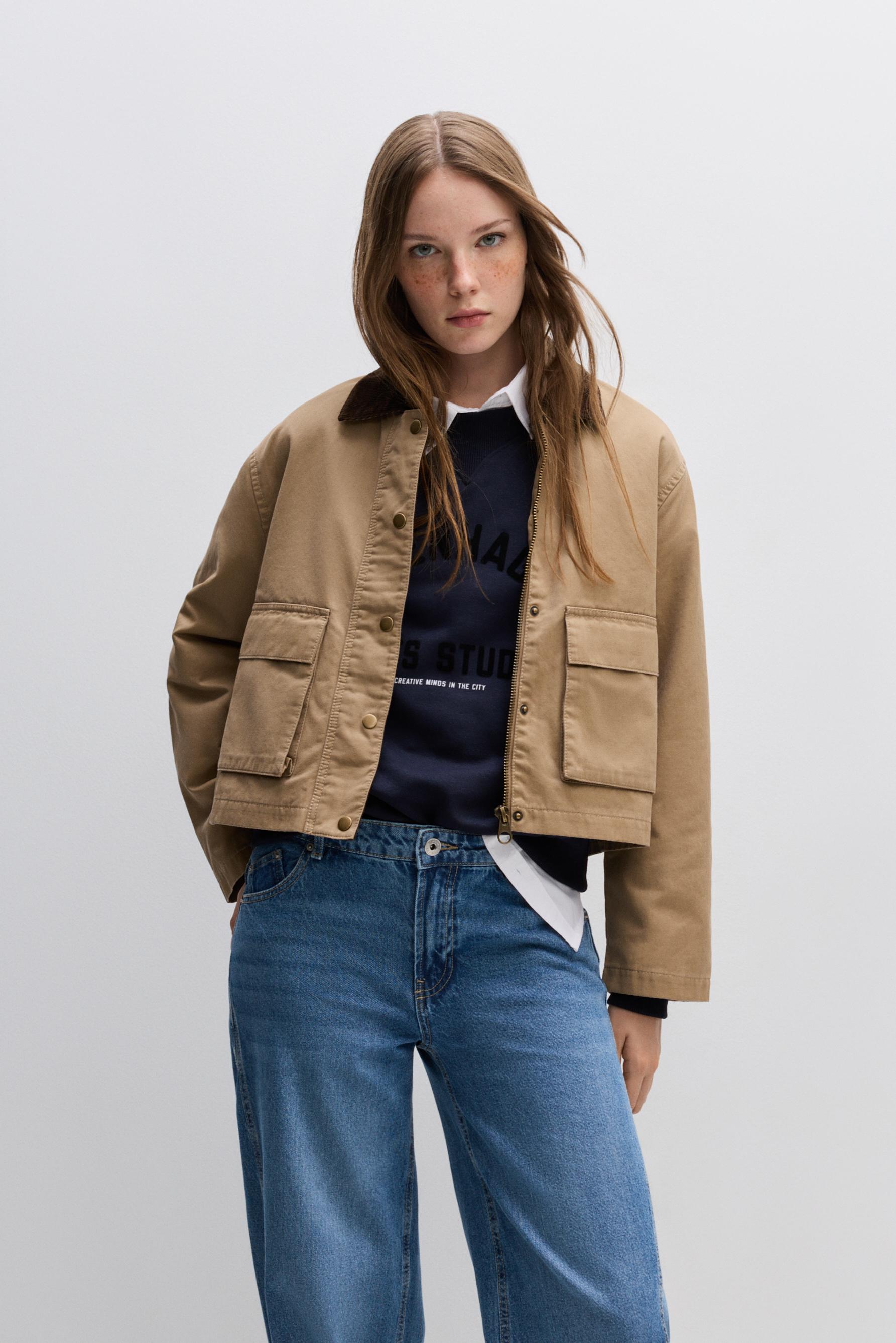 Cazadora efecto encerada