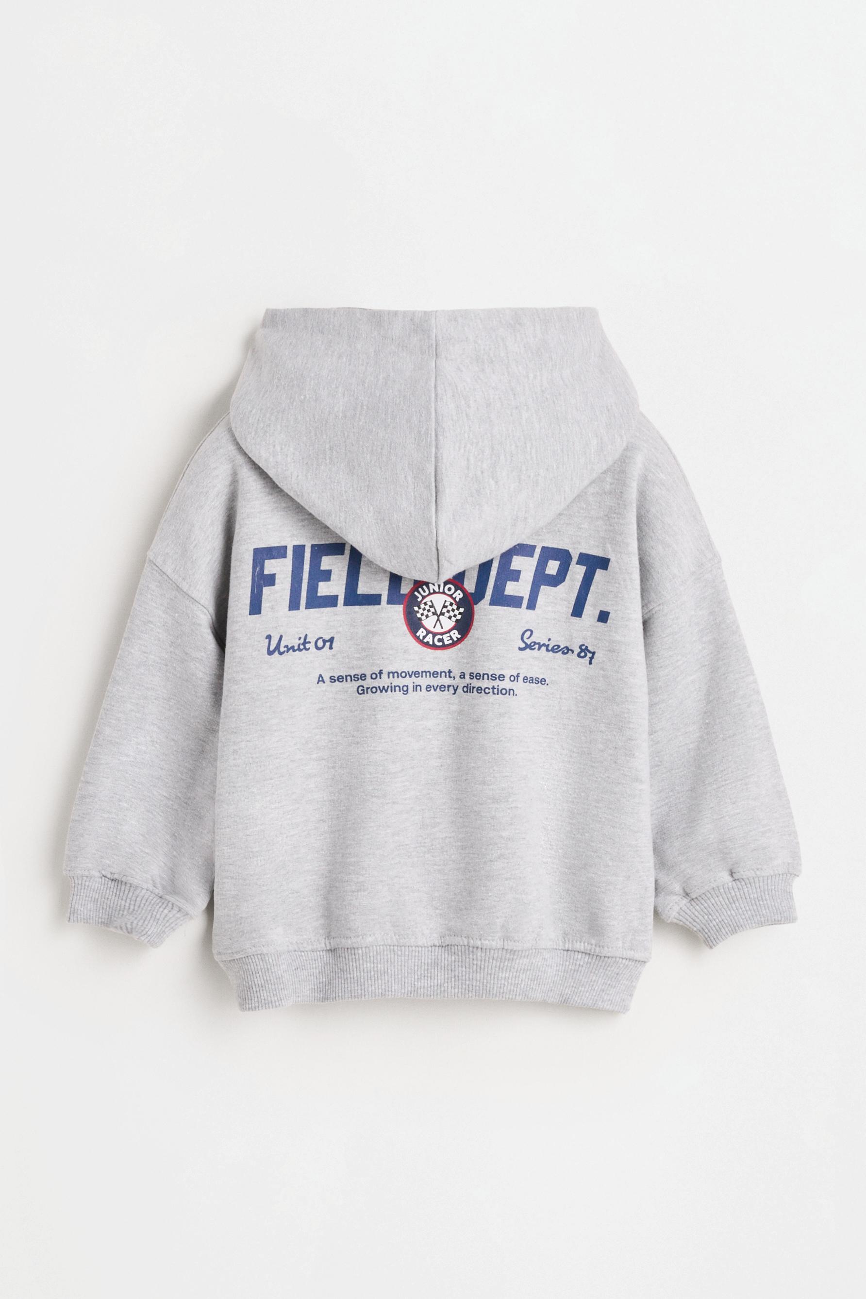 Printed hoodie — GREY MARL