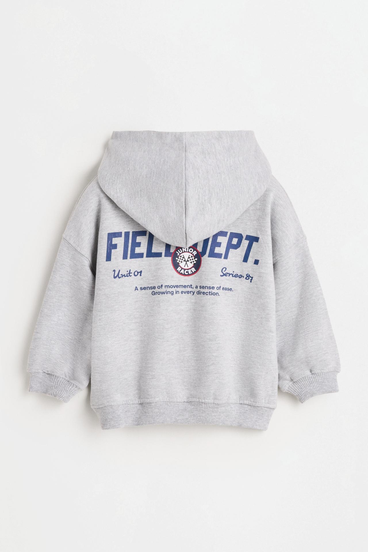 Printed hoodie — GREY MARL