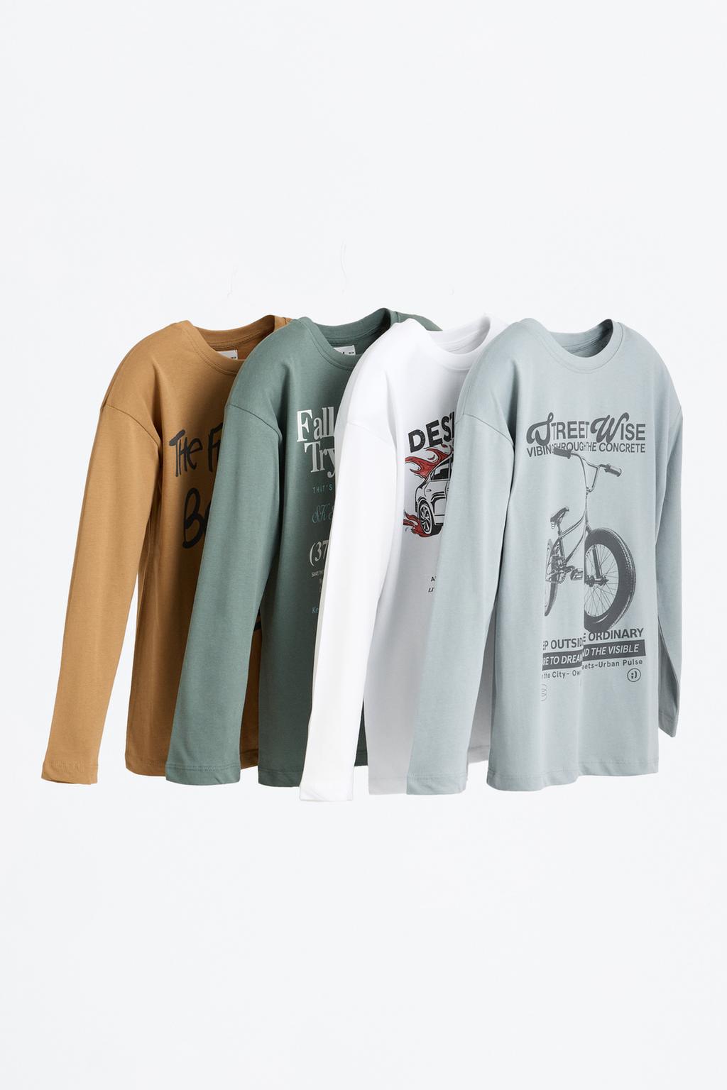 4-pack of printed T-shirts