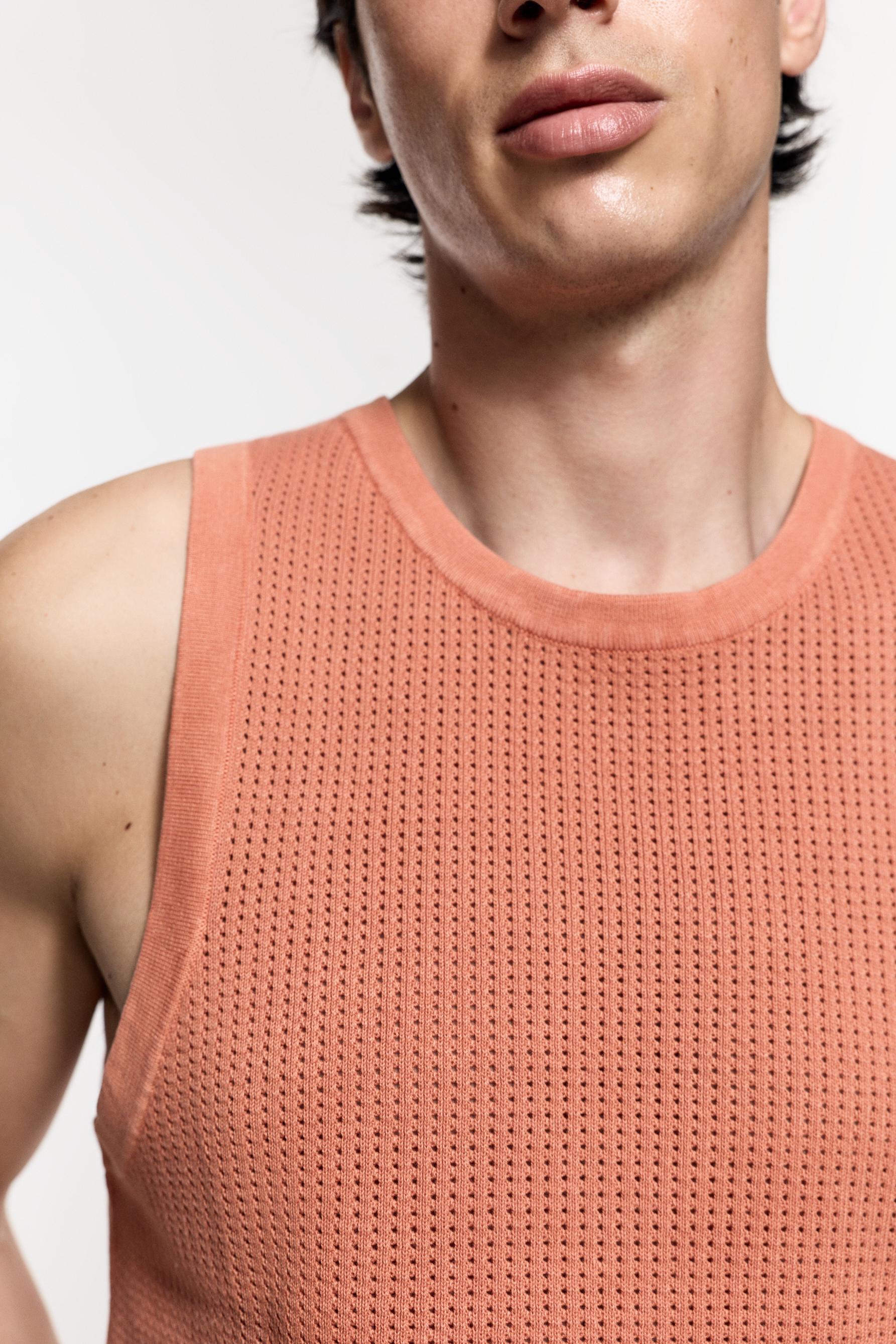 Cutwork strappy T-shirt — ORANGE