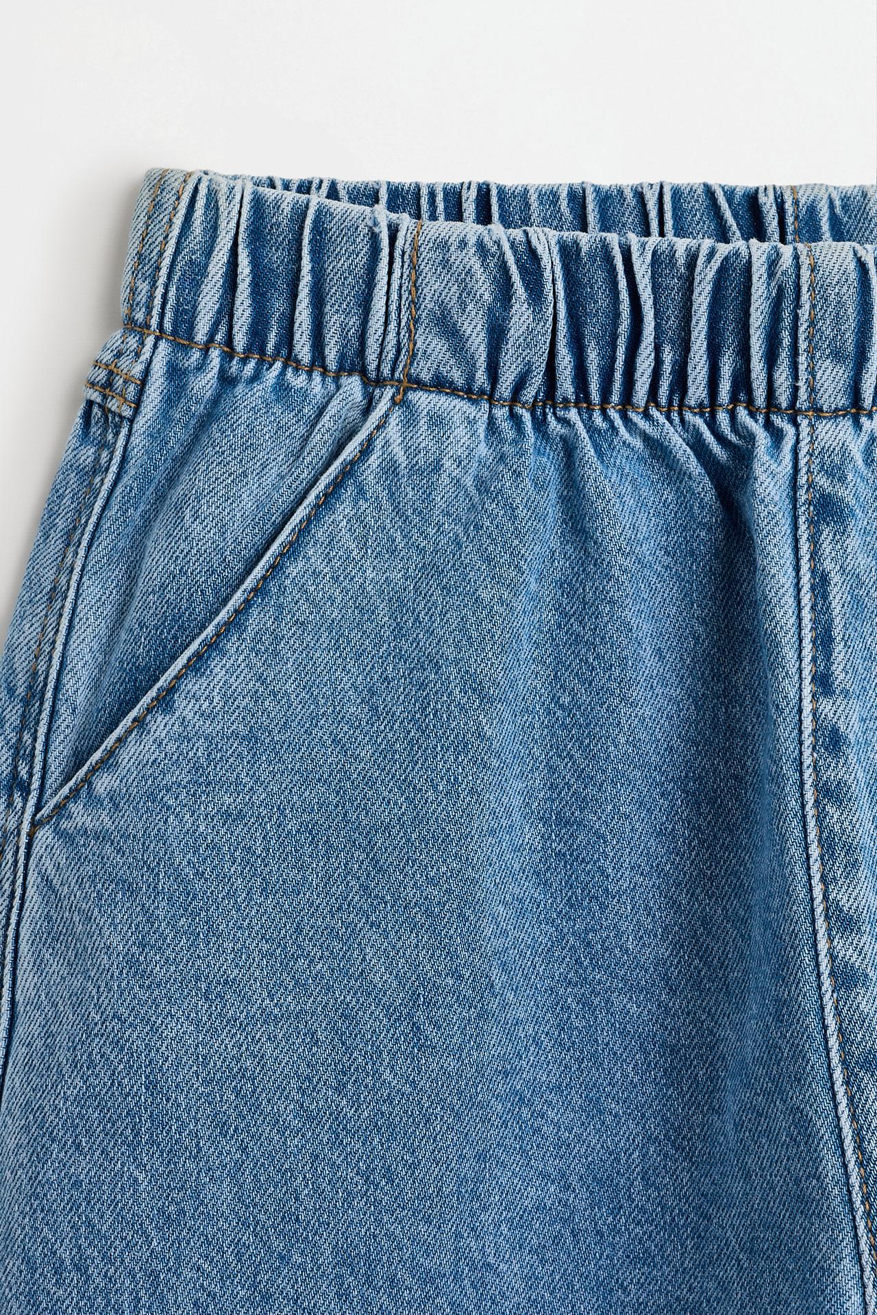 Wide-leg elastic-waist jeans — INDIGO