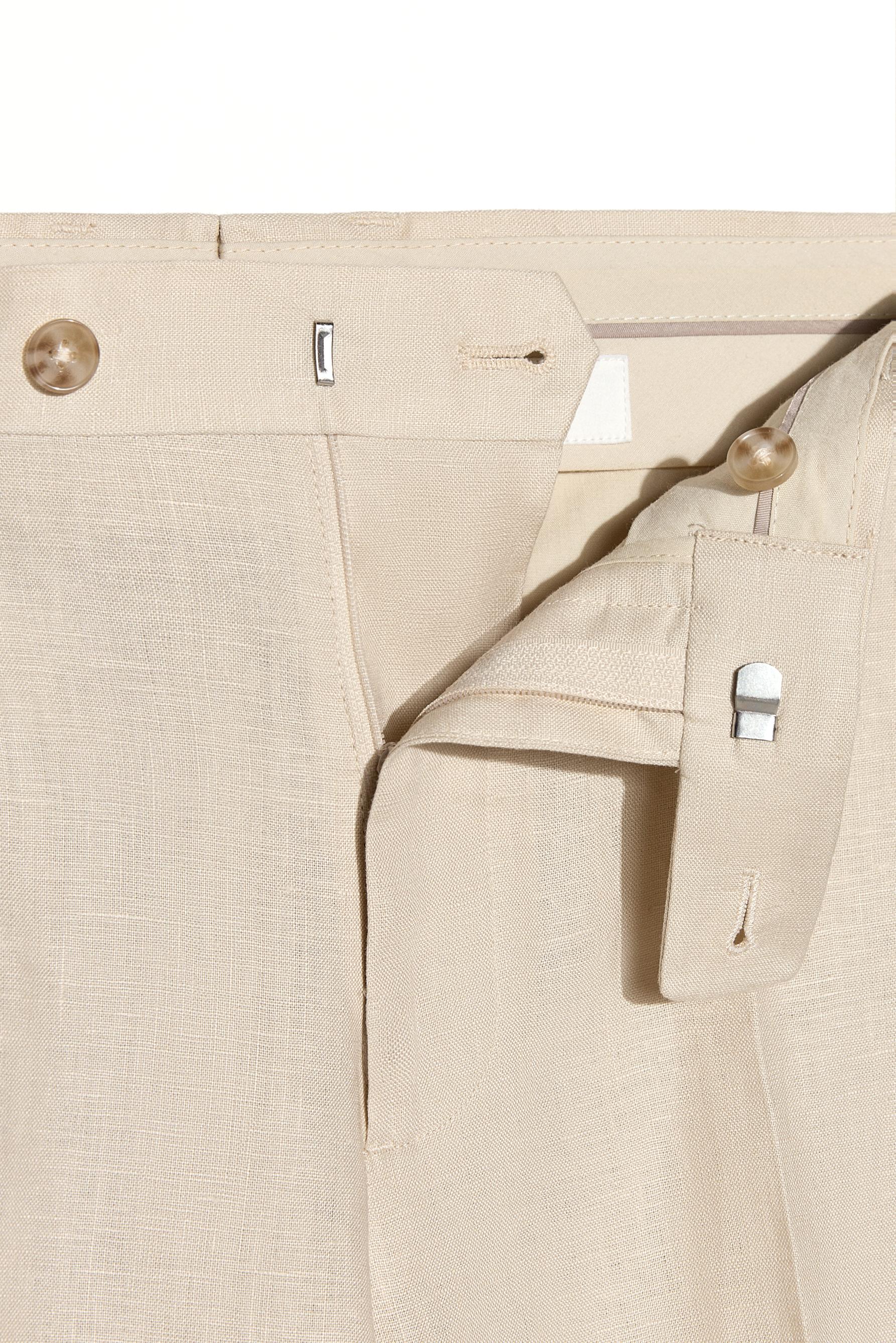 100% linen suit trousers — ECRU