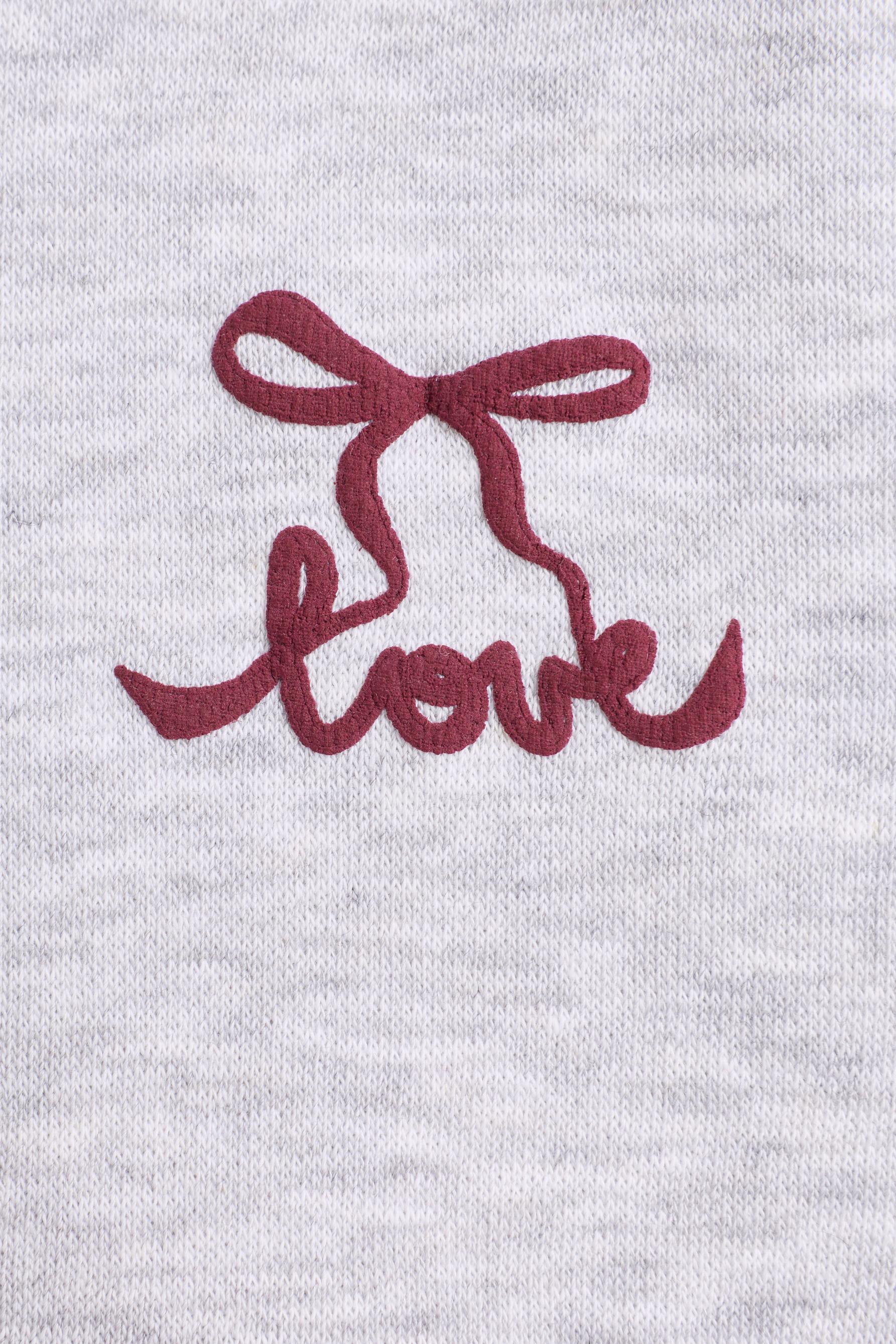 Zip-up sweatshirt with raised lettering — GREY MARL