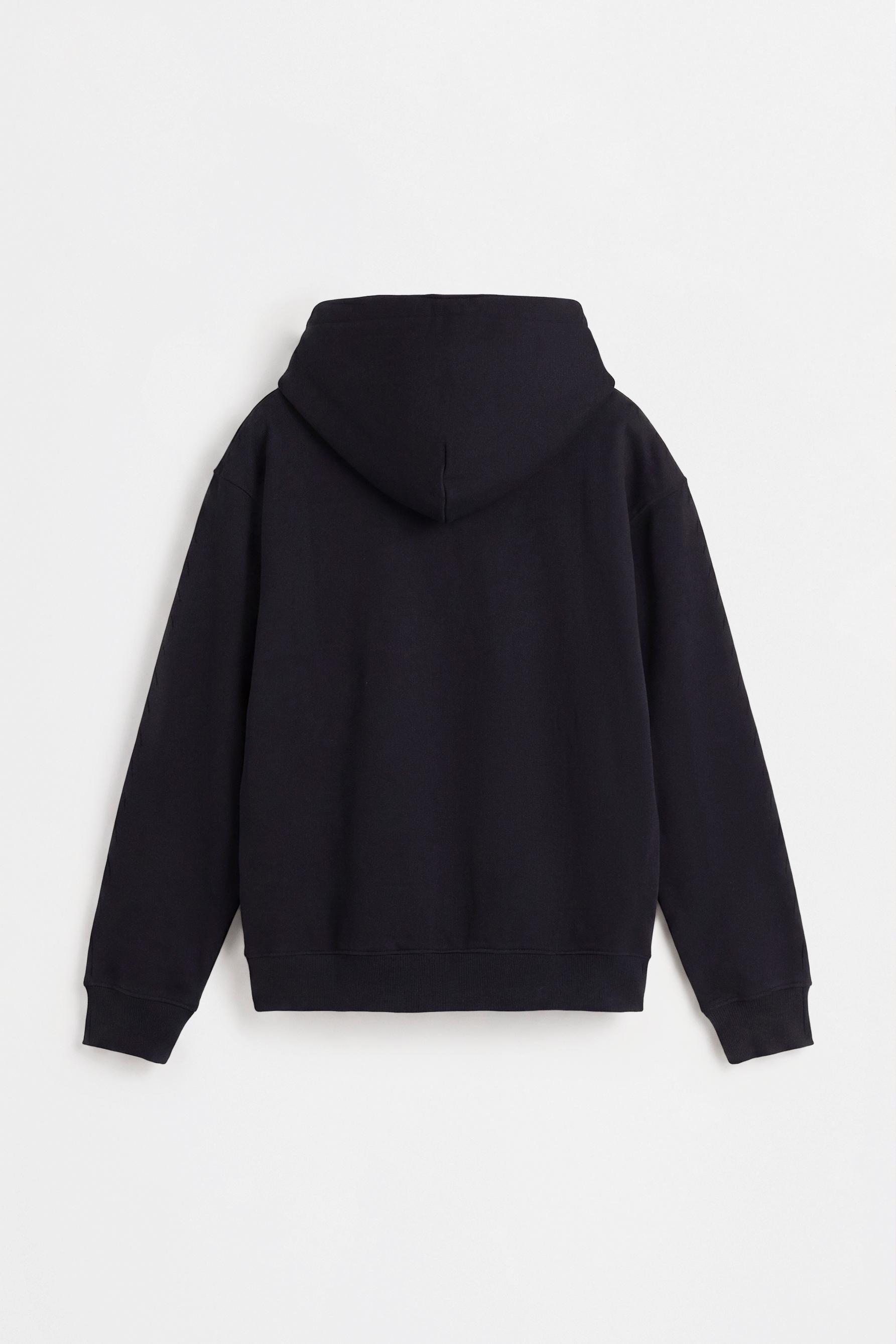 Basic zip-up hoodie — BLACK