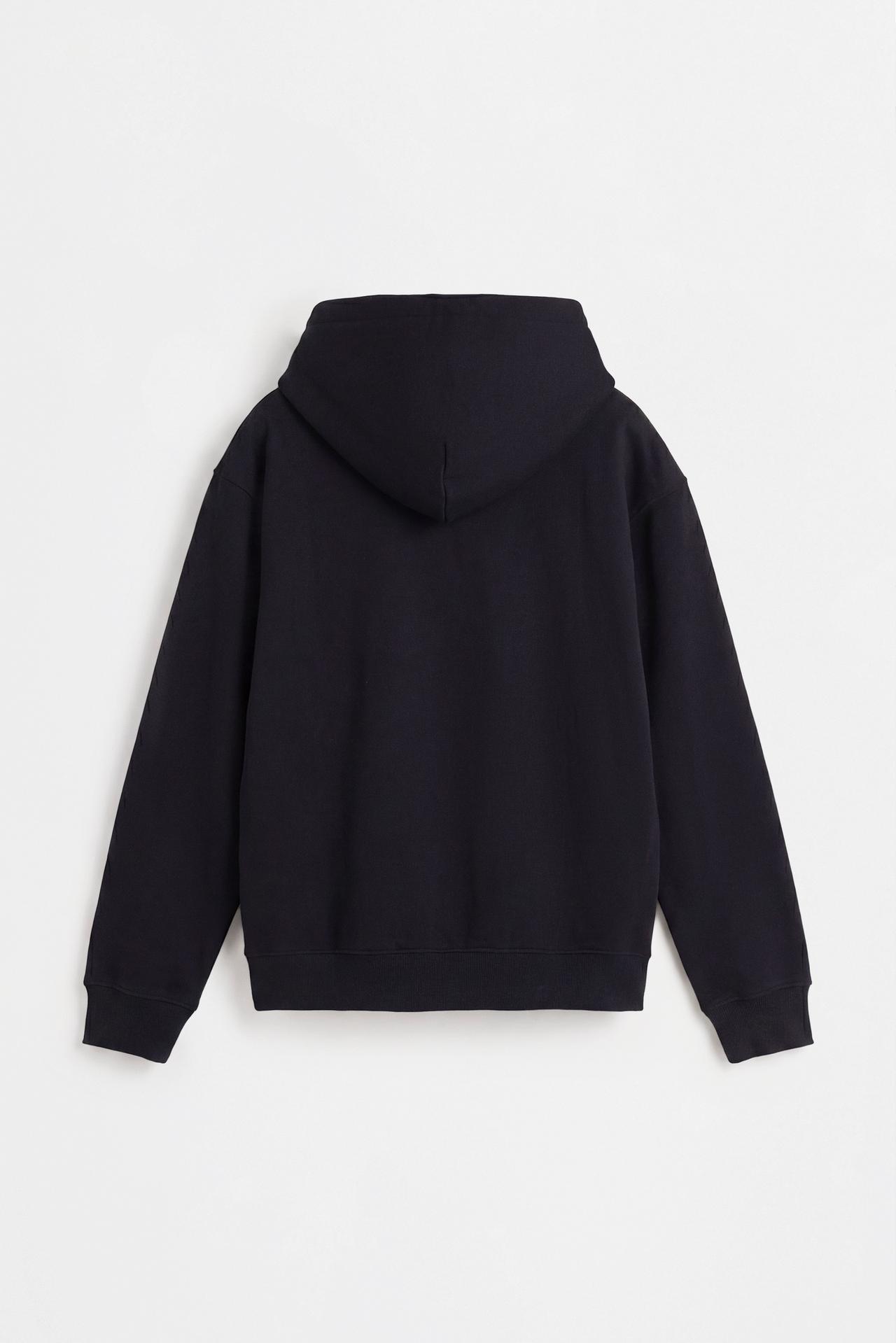 Basic zip-up hoodie — BLACK