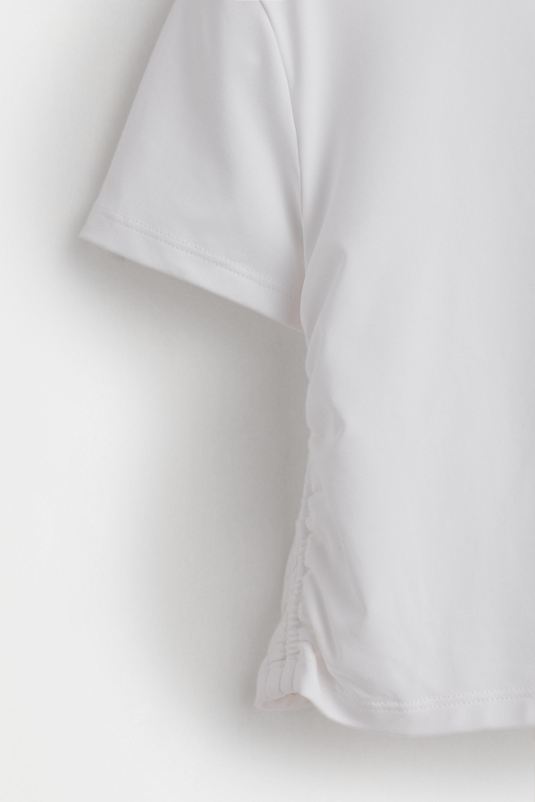 Ruched sports T-shirt — WHITE