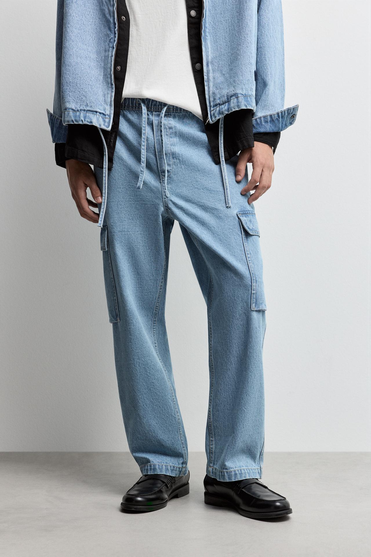 Loose-Fit Cargo Jogger Jeans — INDIGO