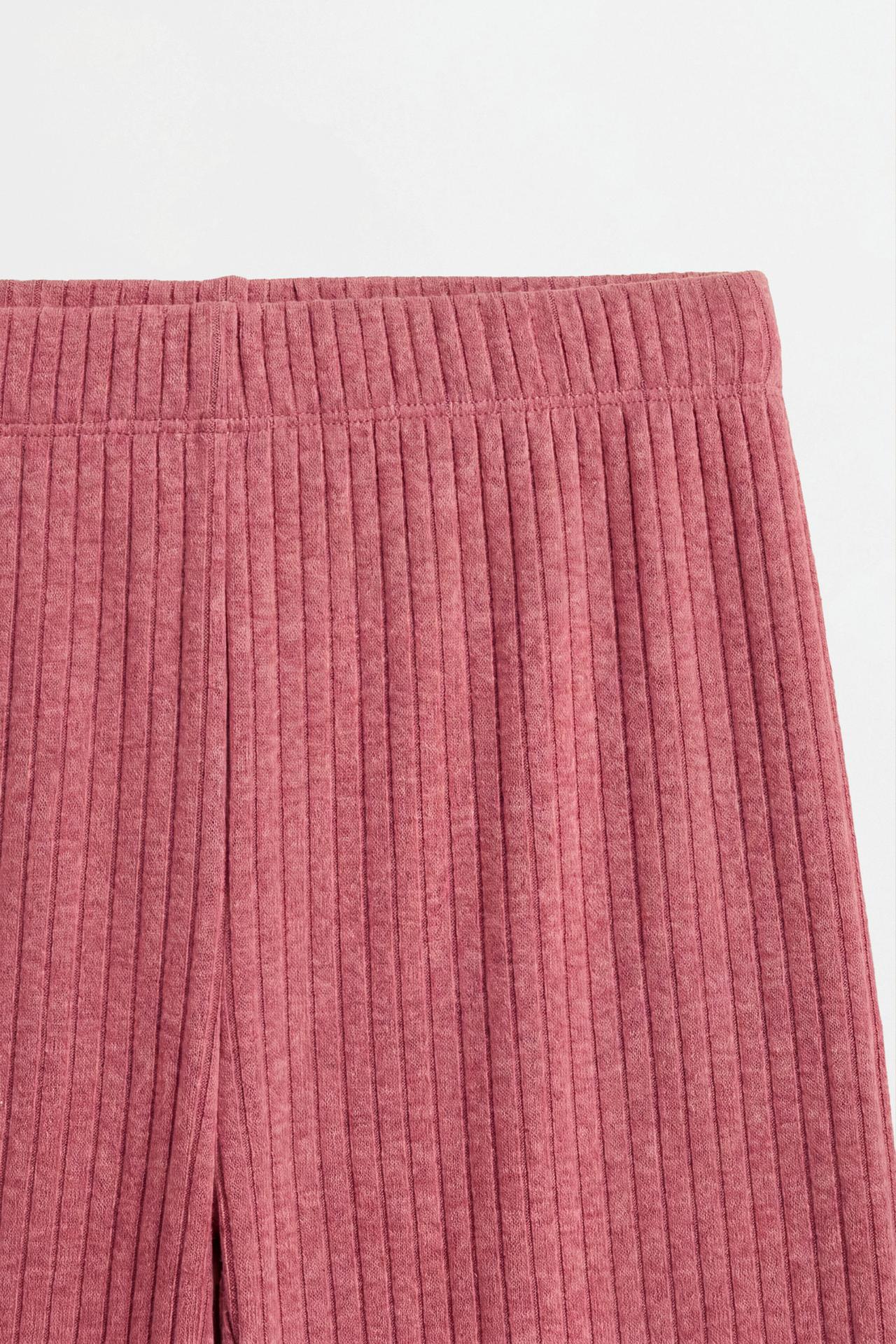 Ribbed knit sweater and trousers co-ord — PINK