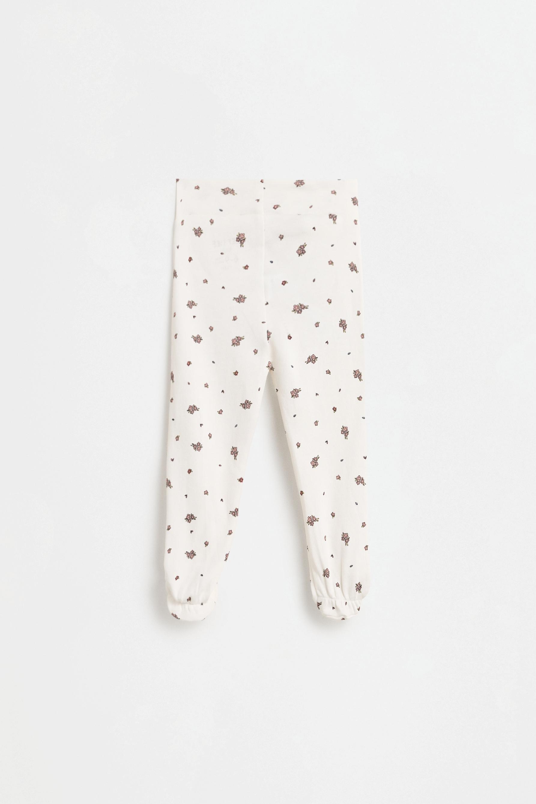 Printed bodysuit, footed leggings and hat set — CHALK PINK