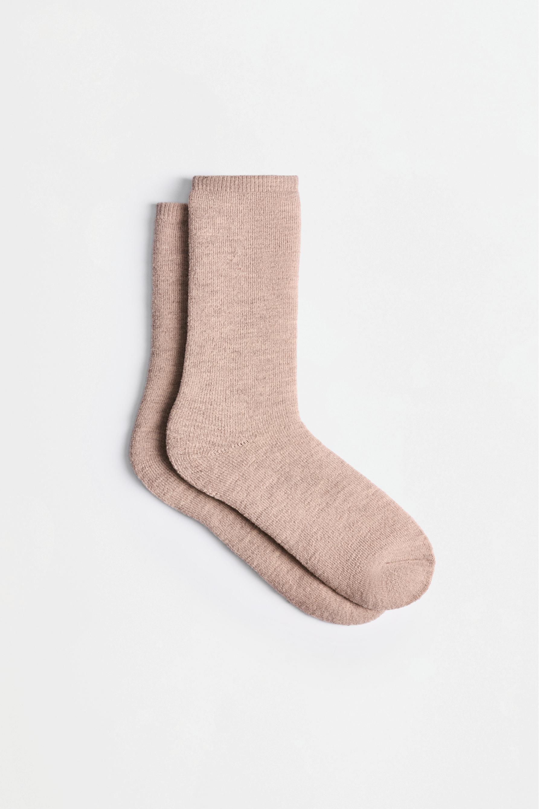 Long socks with 14% wool (2-pack) — SAND
