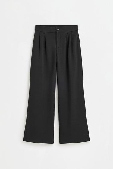 Wide-leg pleated trousers — BLACK 6