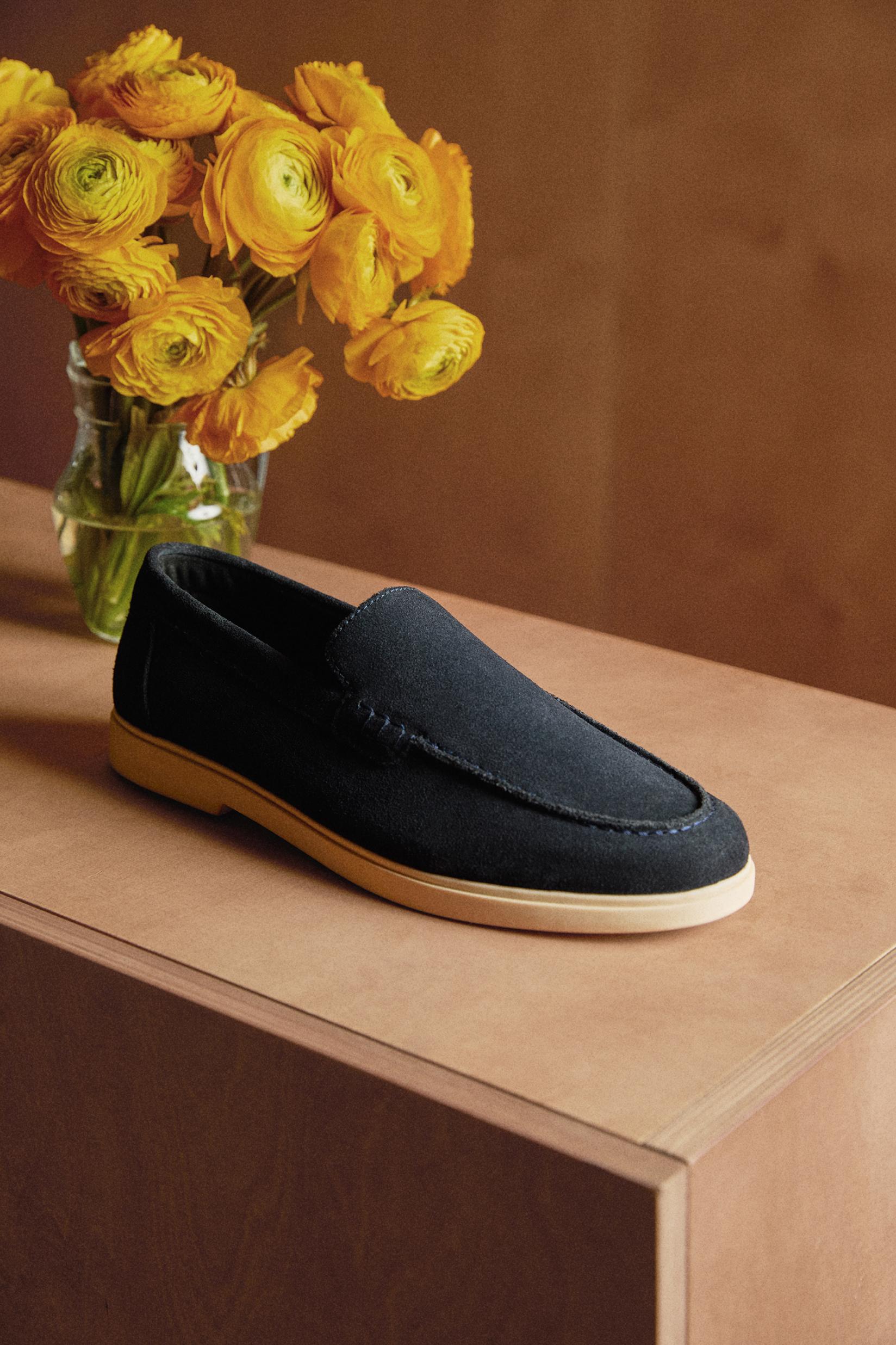 Casual leather loafers — NAVY BLUE