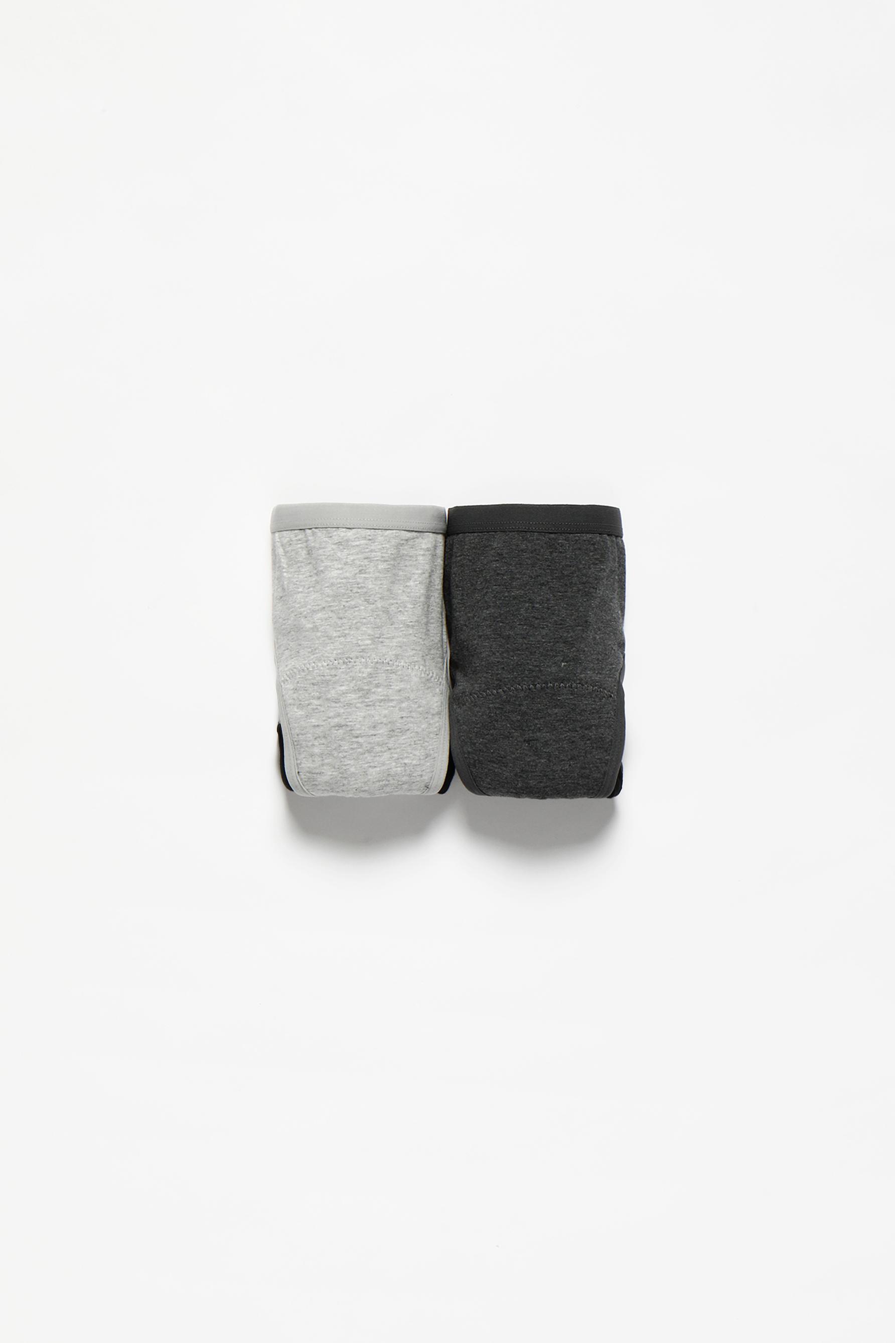 2-pack of cotton period briefs — GREY
