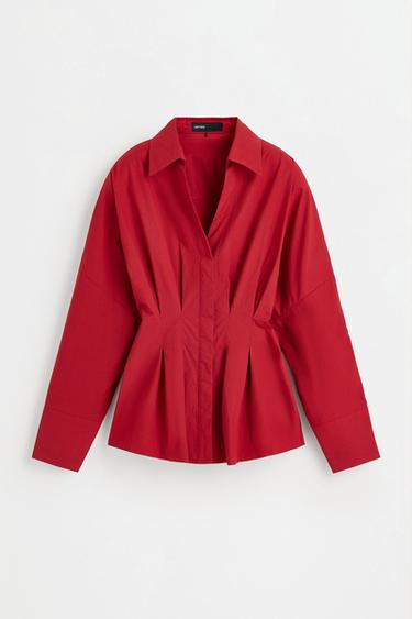 Pleated waist shirt — DARK PINK 6