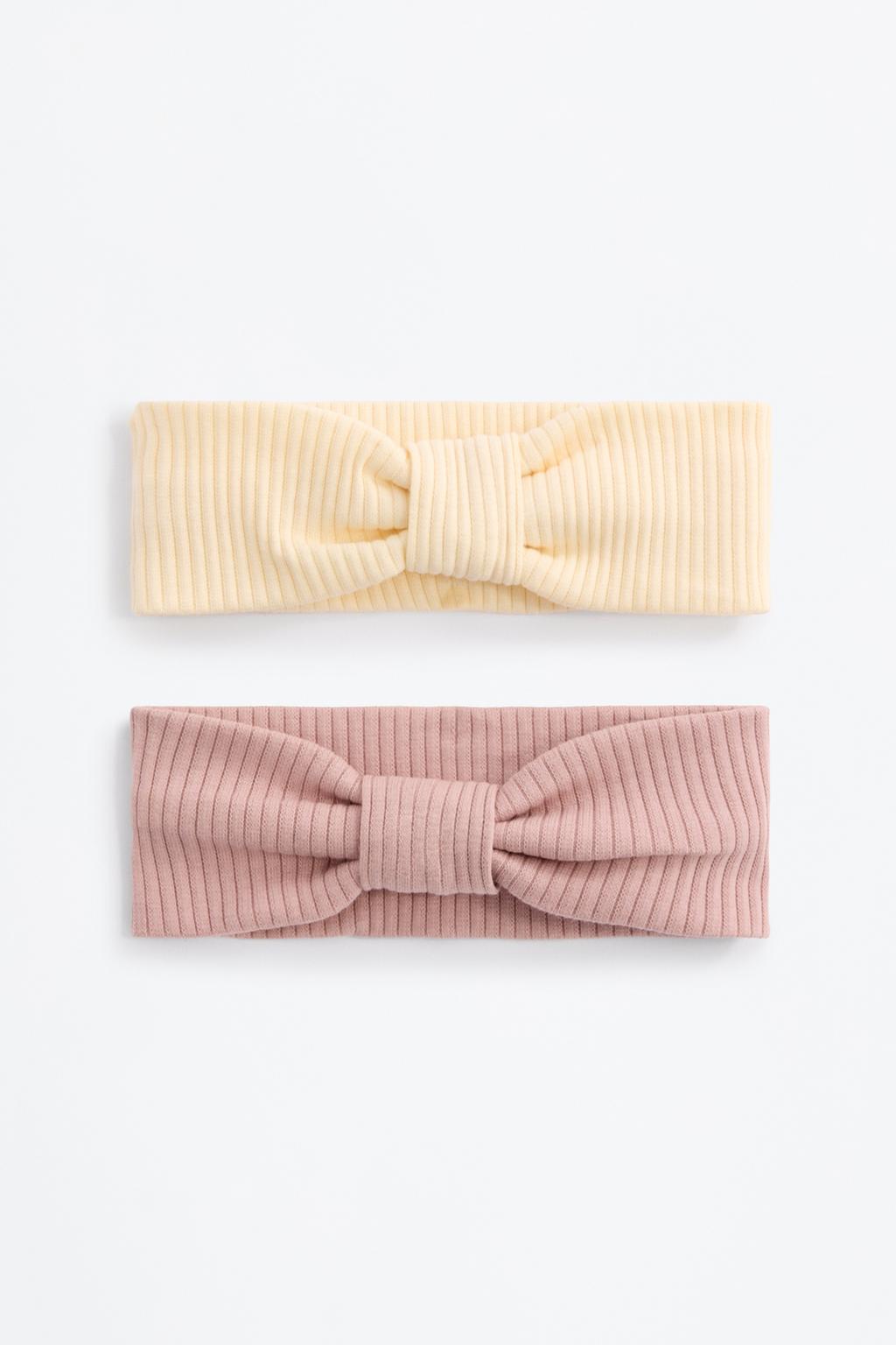Pack of 2 ribbed knot headbands