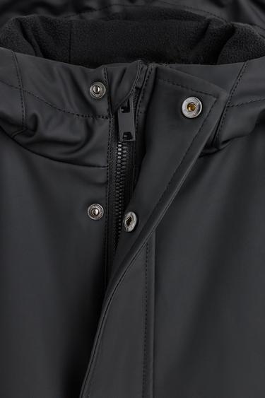 Long rubberised parka — BLACK 3