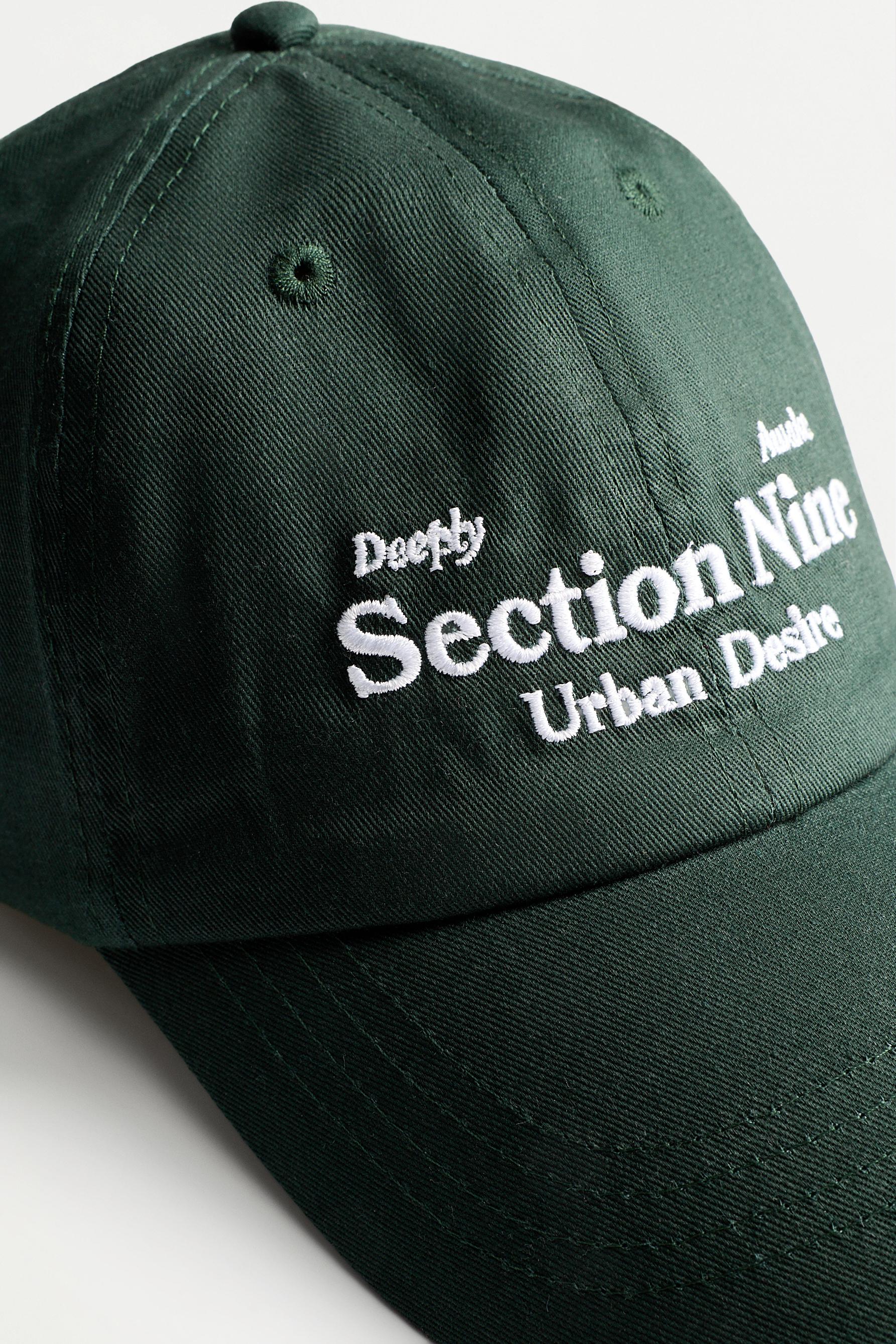 Slogan embroidered cap — BLUISH GREEN