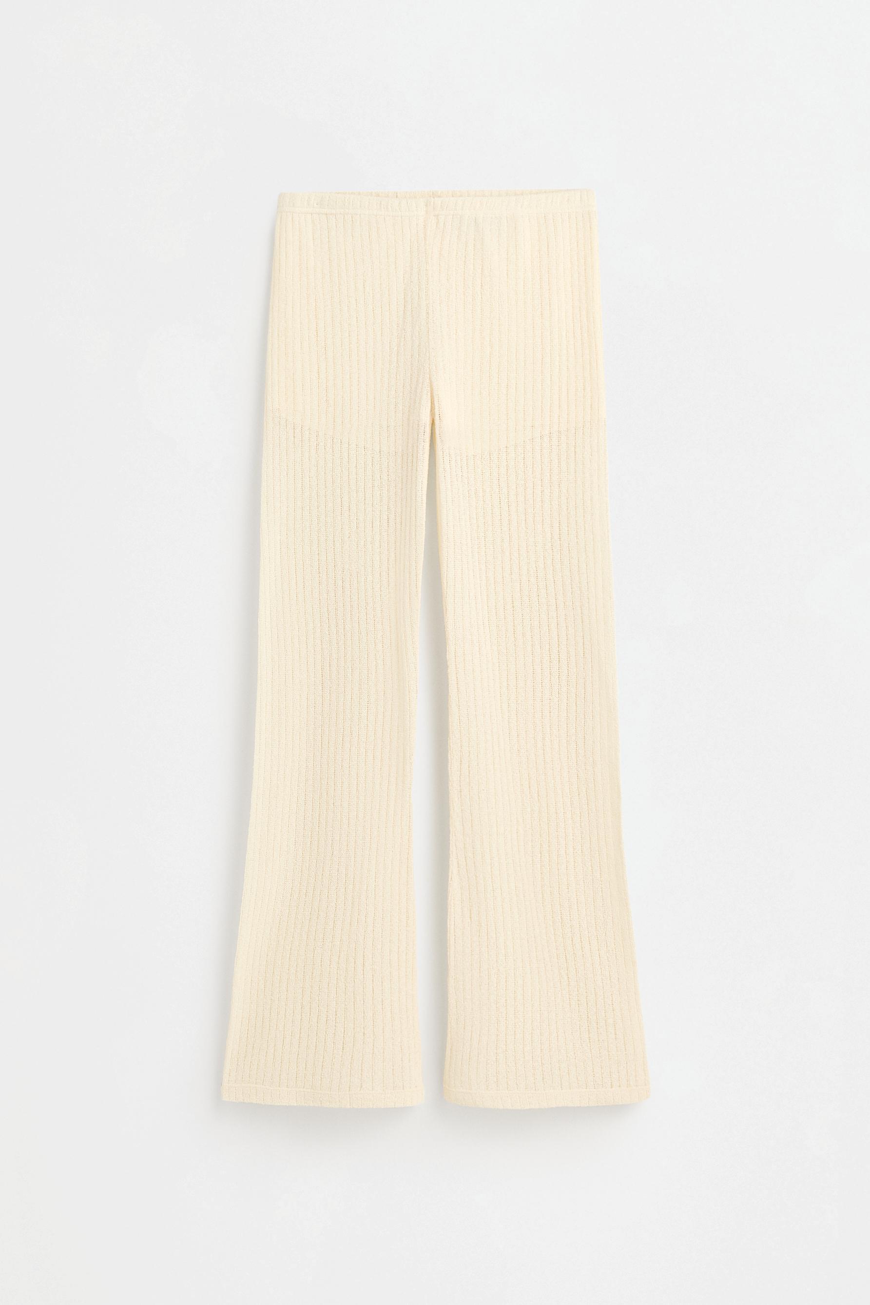Rustic knit trousers — ECRU
