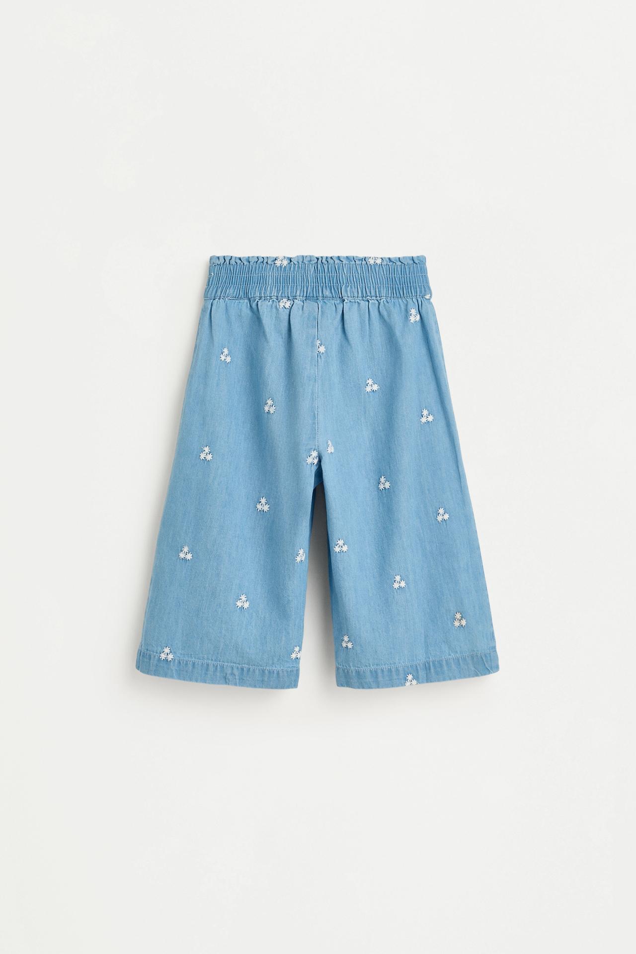 Embroidered denim trousers — PALE BLUE