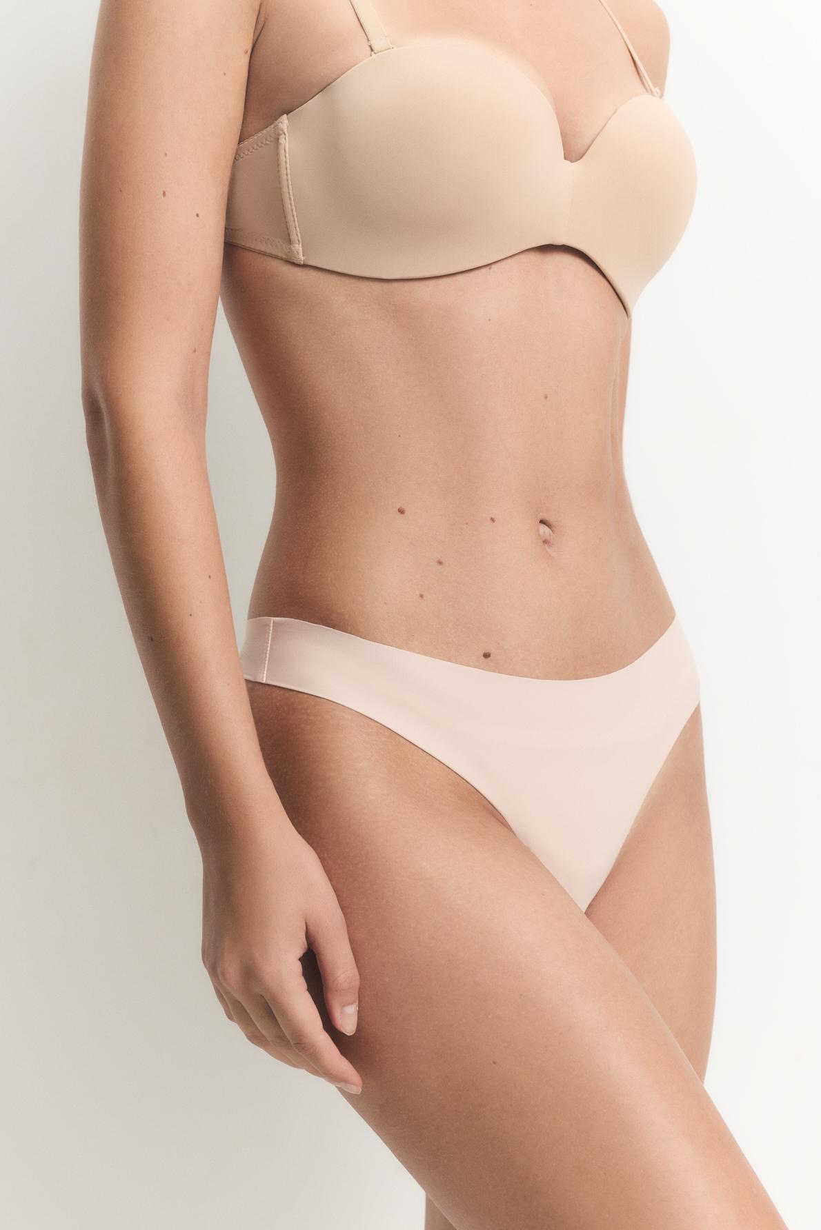 3-Pack of microfibre thongs — BEIGE