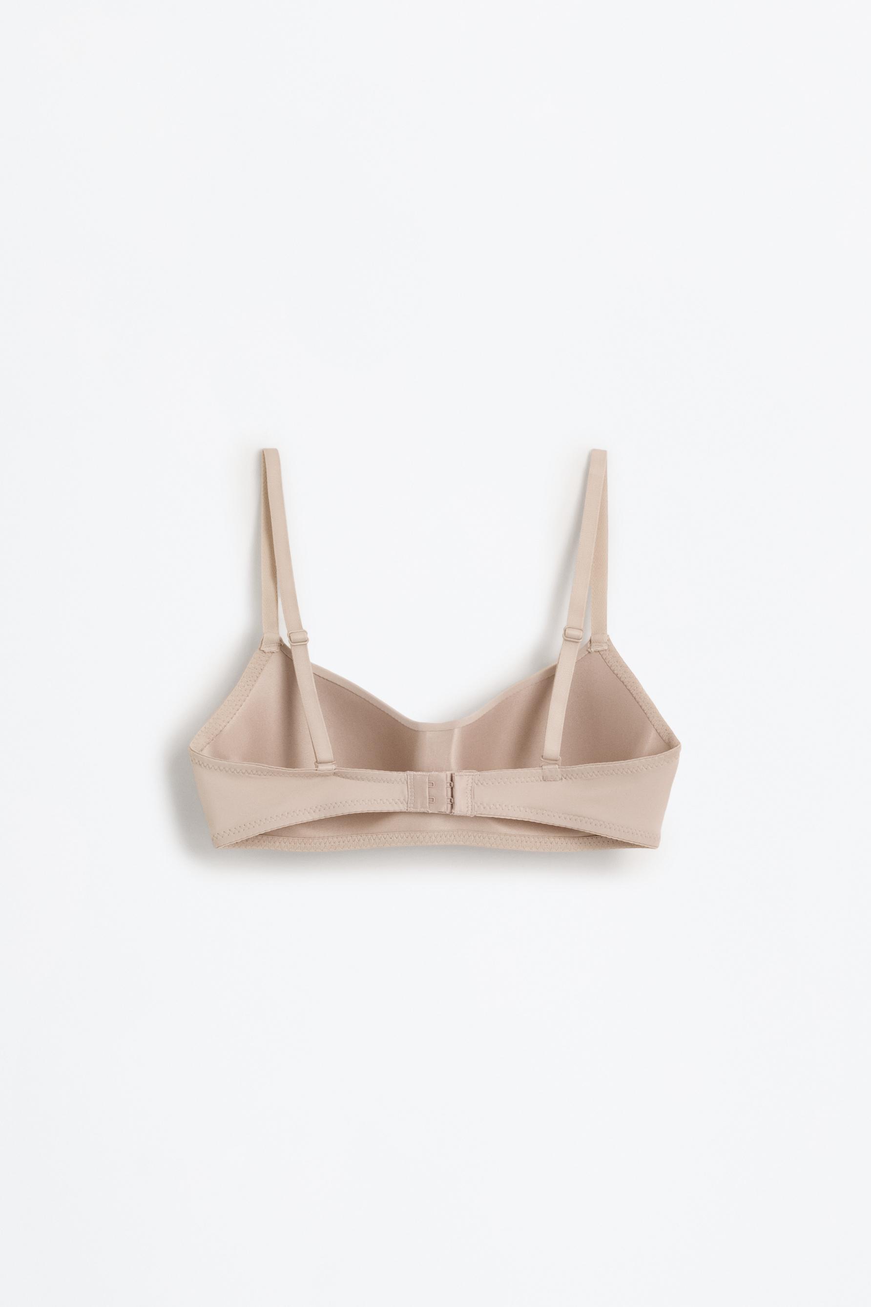 Microfibre pre-shaped bra — BROWN
