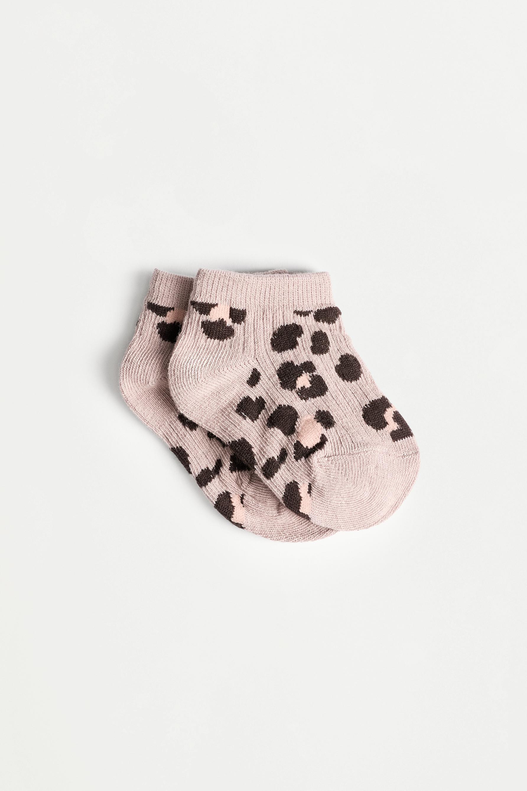 7-pack of animal print short socks — LEOPARD PRINT