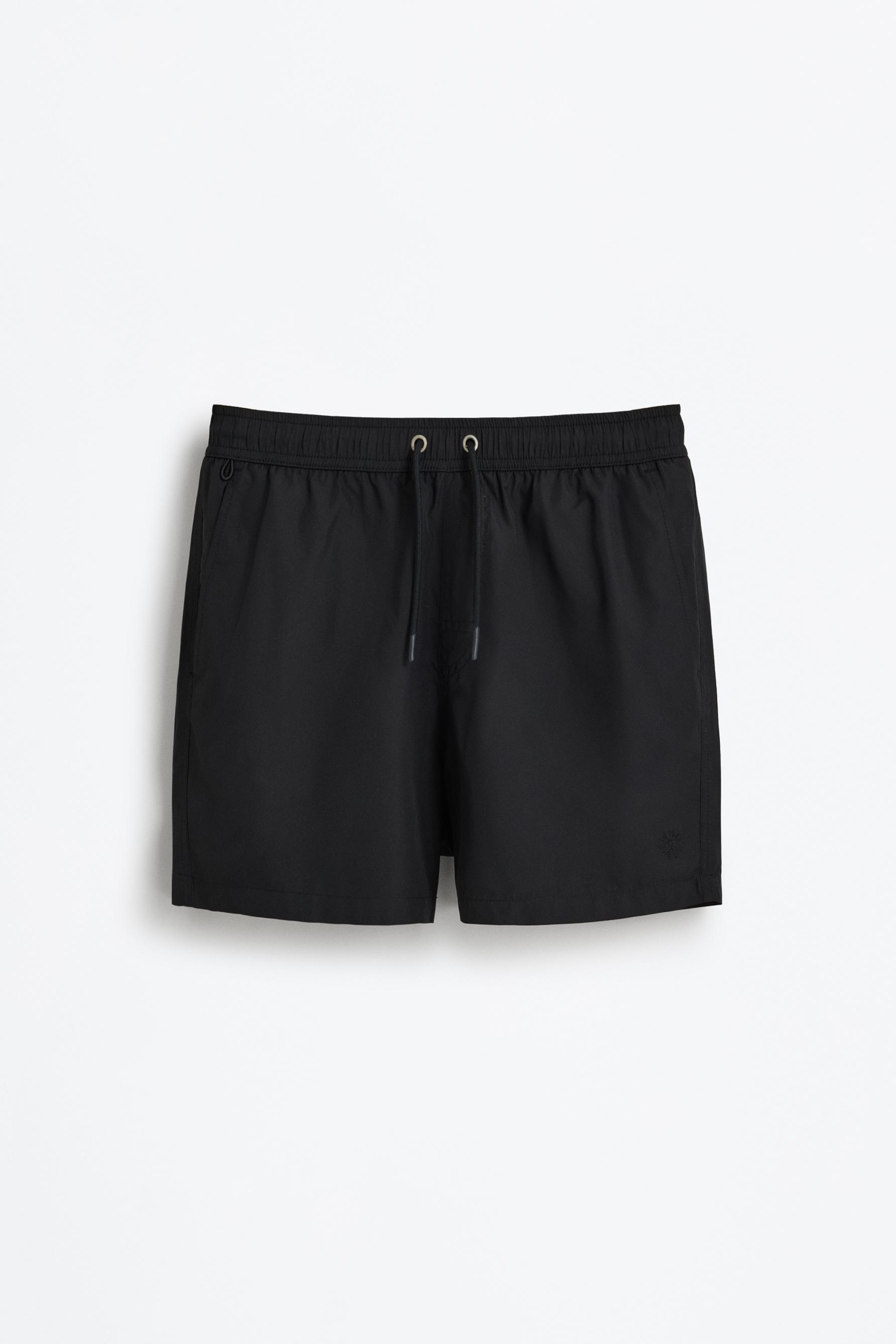 Basic regular fit swim shorts — BLACK