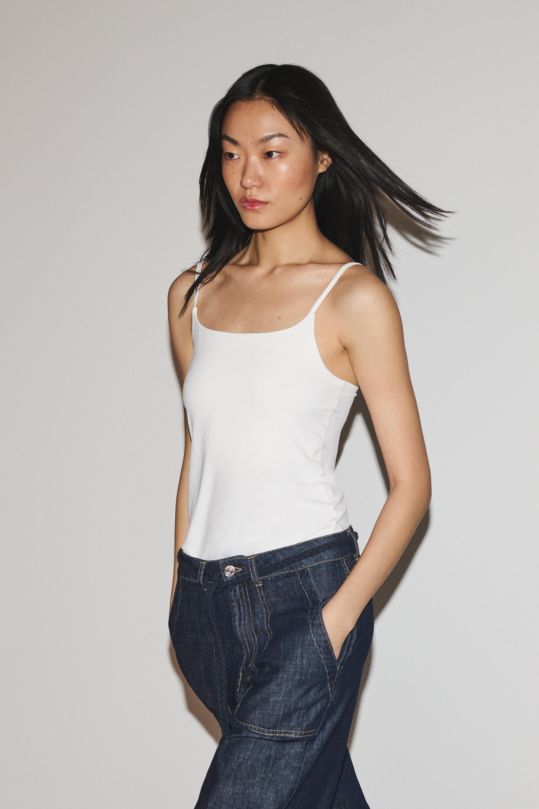 Polyamide Strappy Top — WHITE