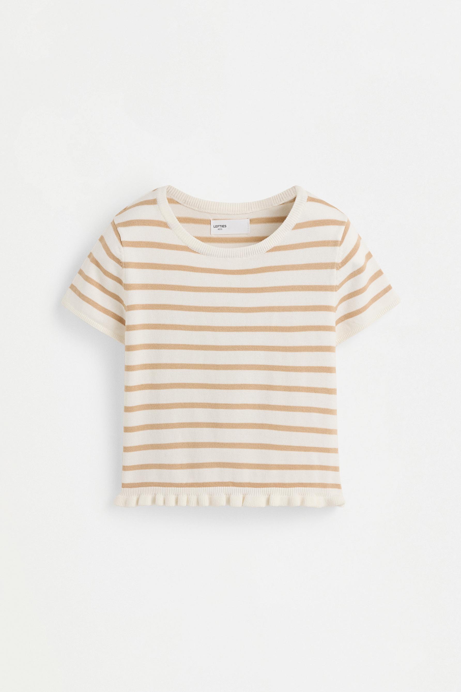 Ruffled hem top — LIGHT CAMEL