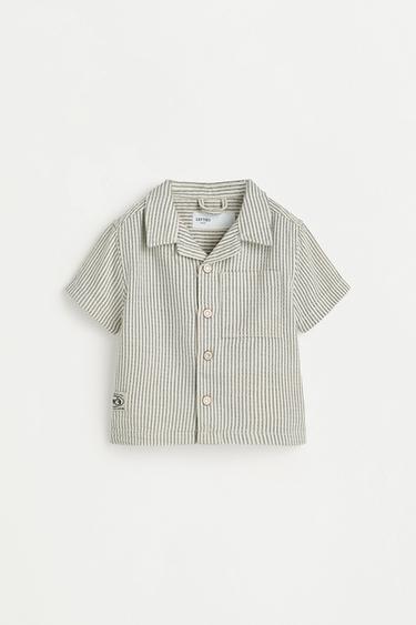 Striped denim resort shirt — BLUE TONES 1