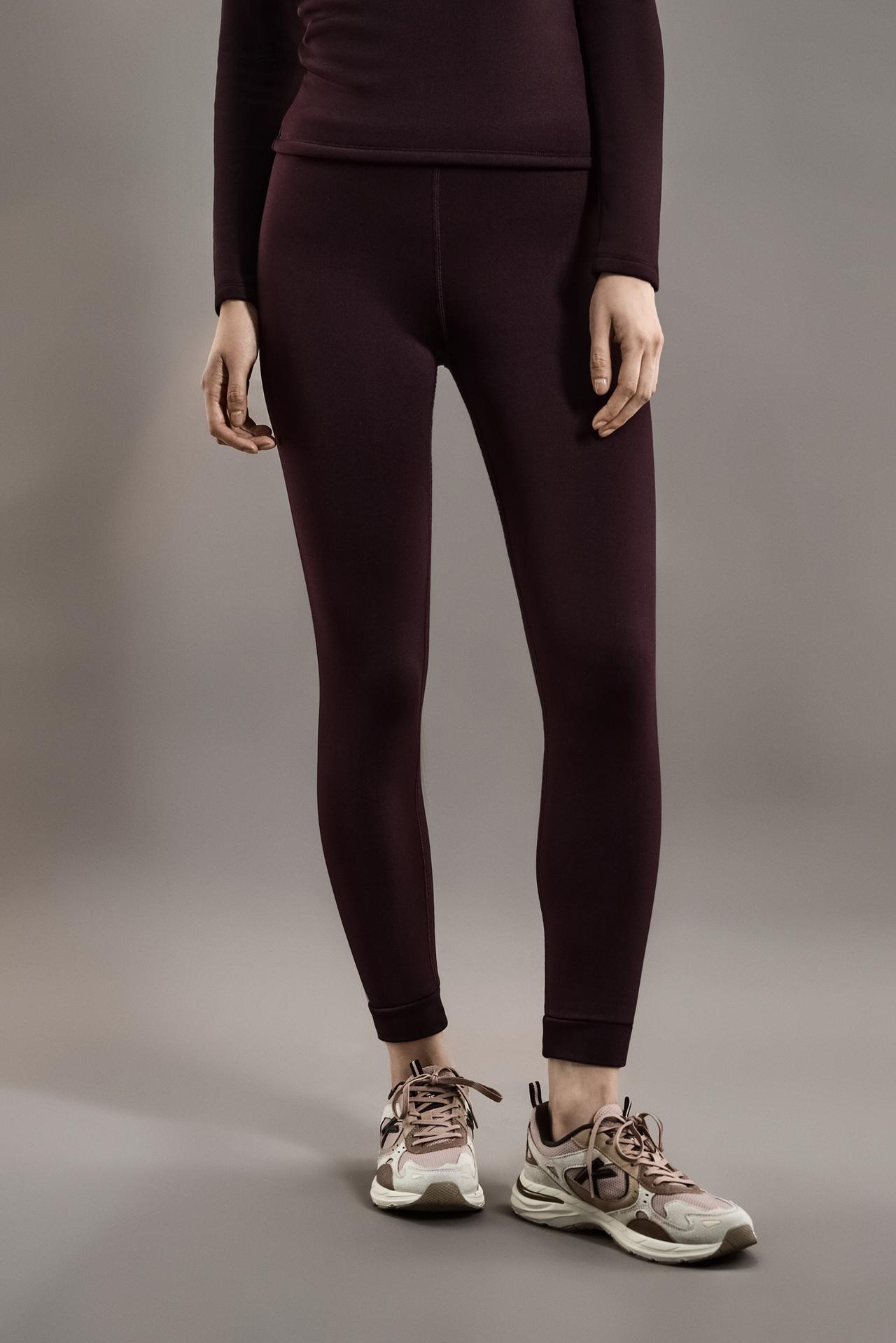 HEAVY WEIGHT thermal leggings (10°F to 48°F) — DARK BURGUNDY