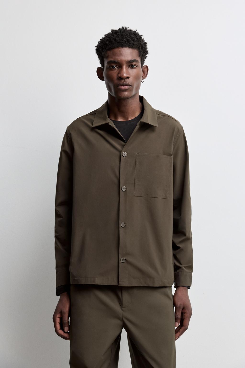 Button-Front Pocket Overshirt