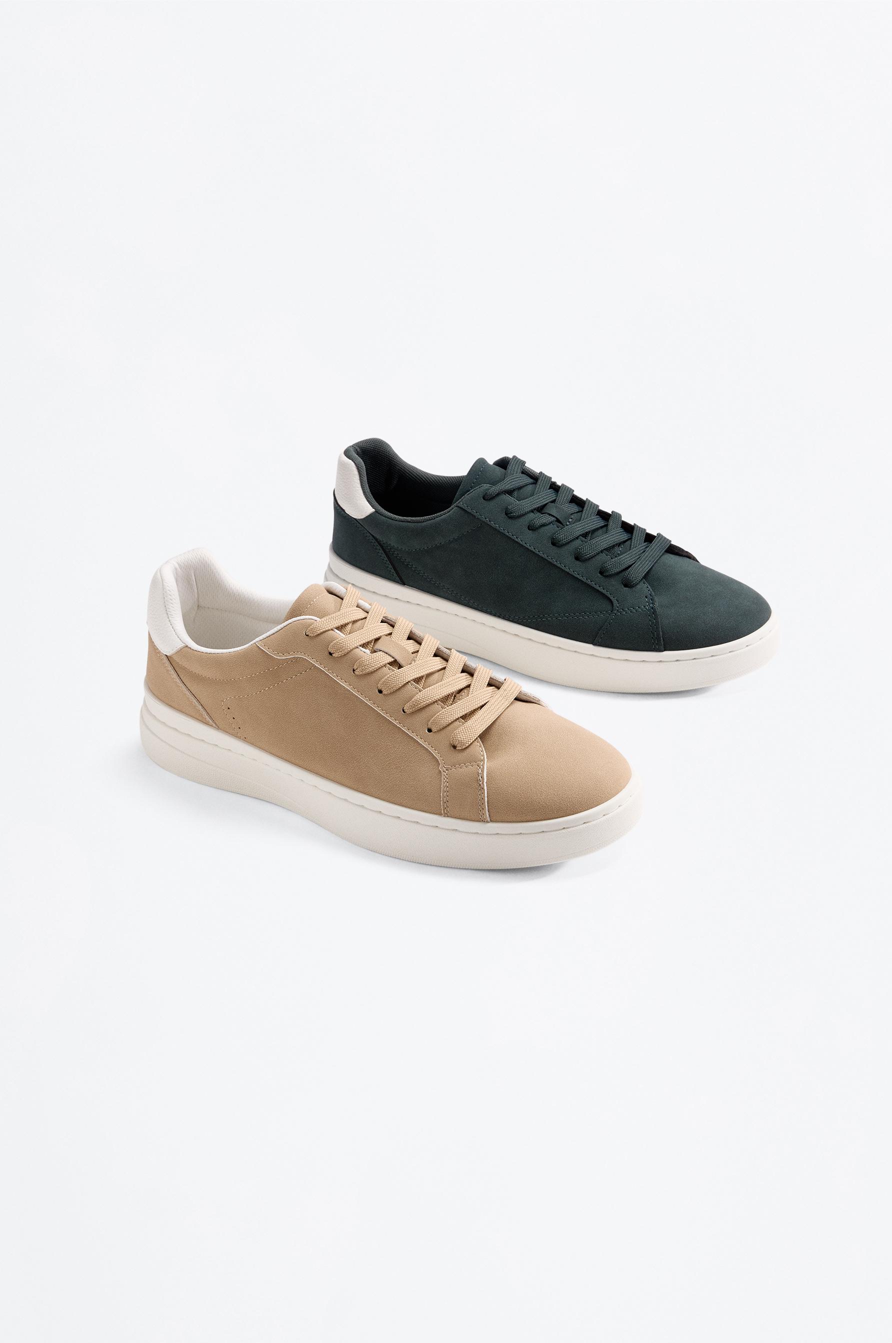 Casual flag sneakers — BEIGE