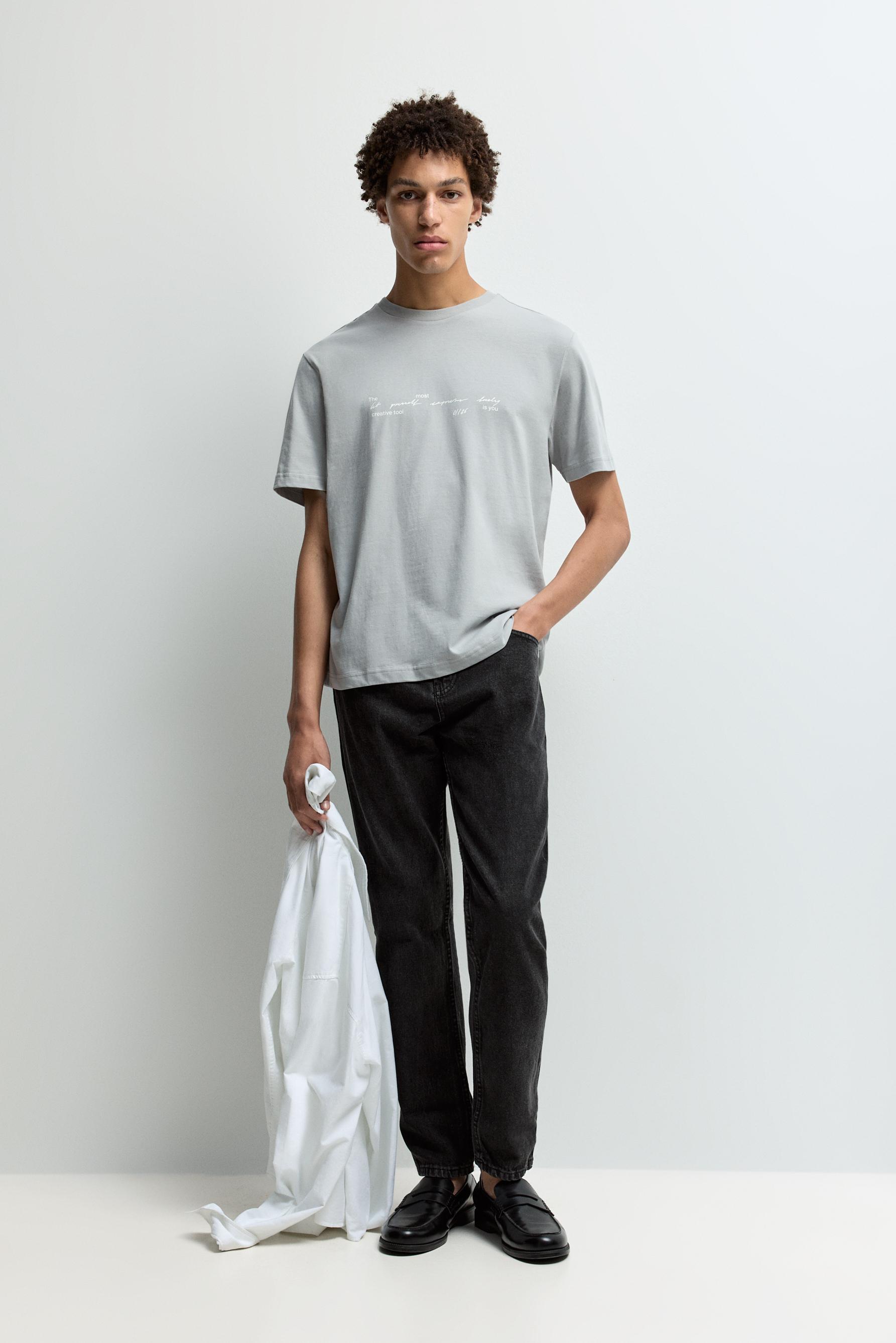 Printed T-shirt — STEEL