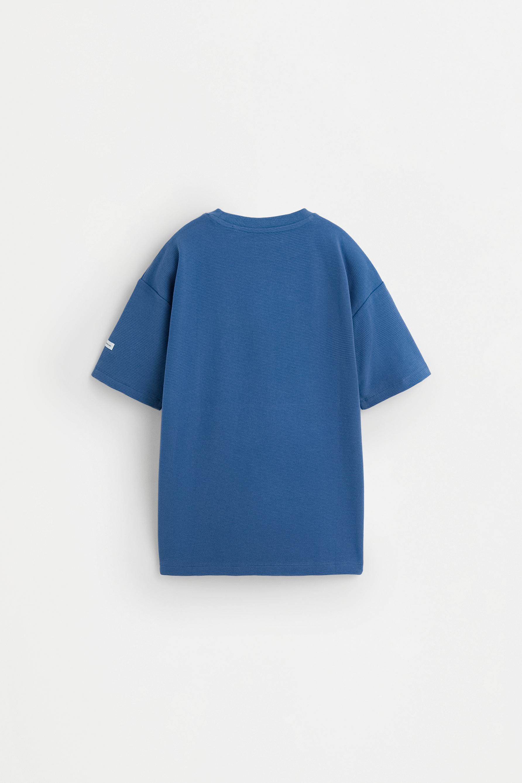 Ottoman T-shirt with pocket — MEDIUM BLUE
