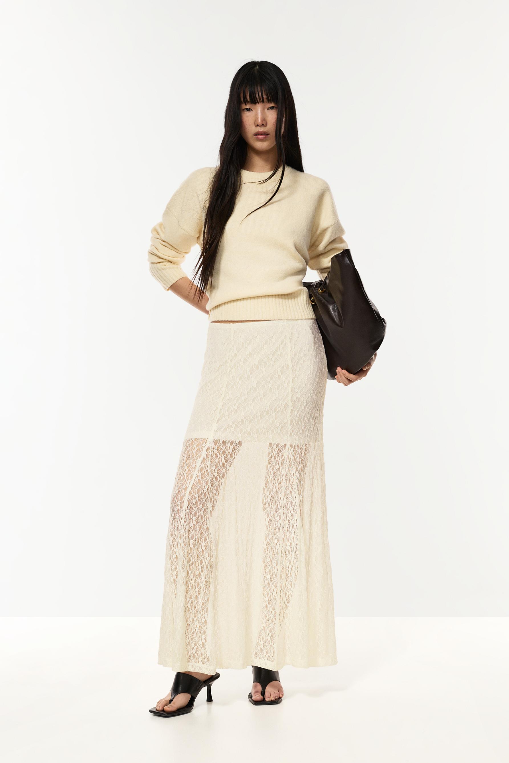 Falda midi encaje