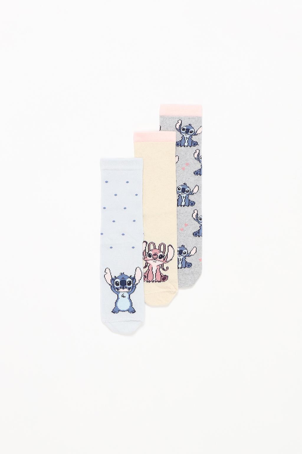 Pack of 3 pairs of Stitch and Angel ©Disney long socks